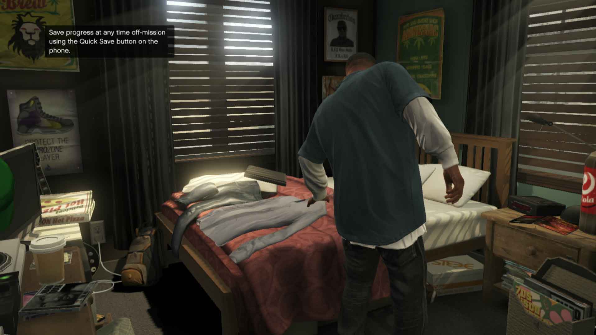 Grand Theft Auto V PS3 franklin home bed save point