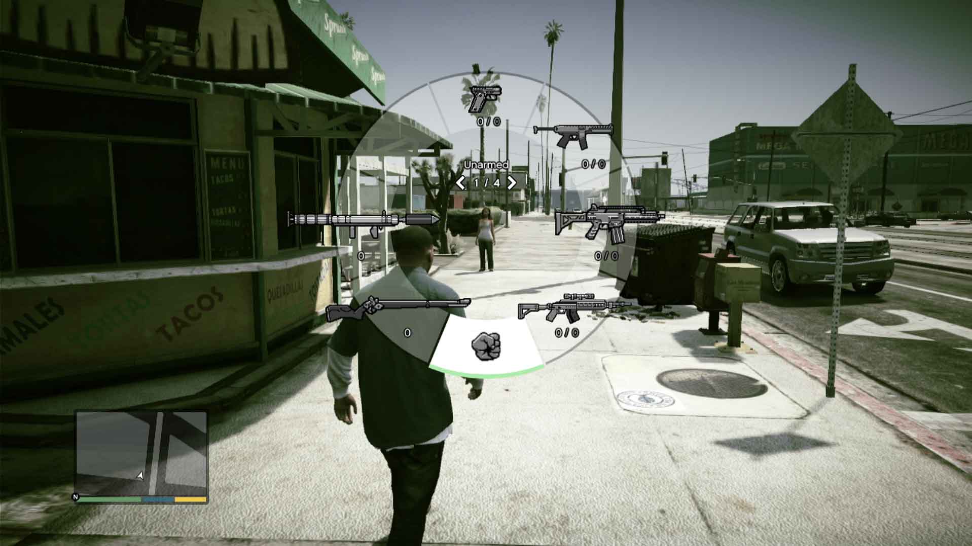 Grand Theft Auto V PS3 quick weapon select menu