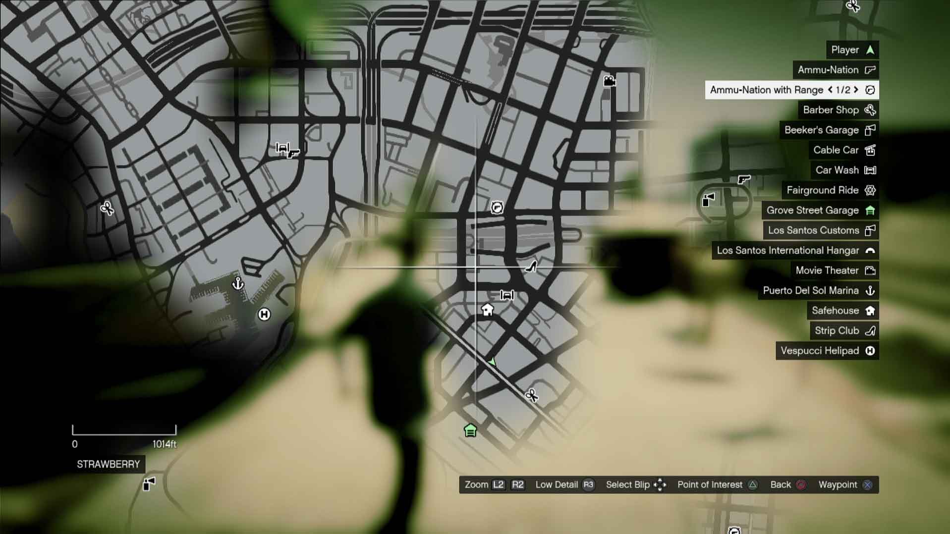 Grand Theft Auto V PS3 game map legend