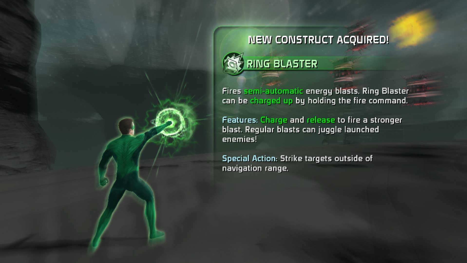 Green Lantern Rise of the Manhunters PS3 ring blaster acquired info