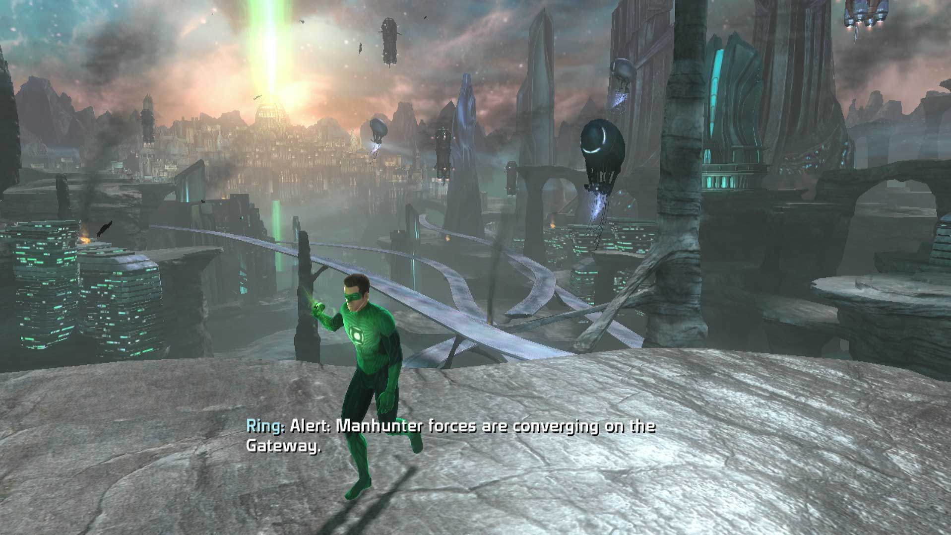 Green Lantern Rise of the Manhunters PS3 cityscape walking screenshot