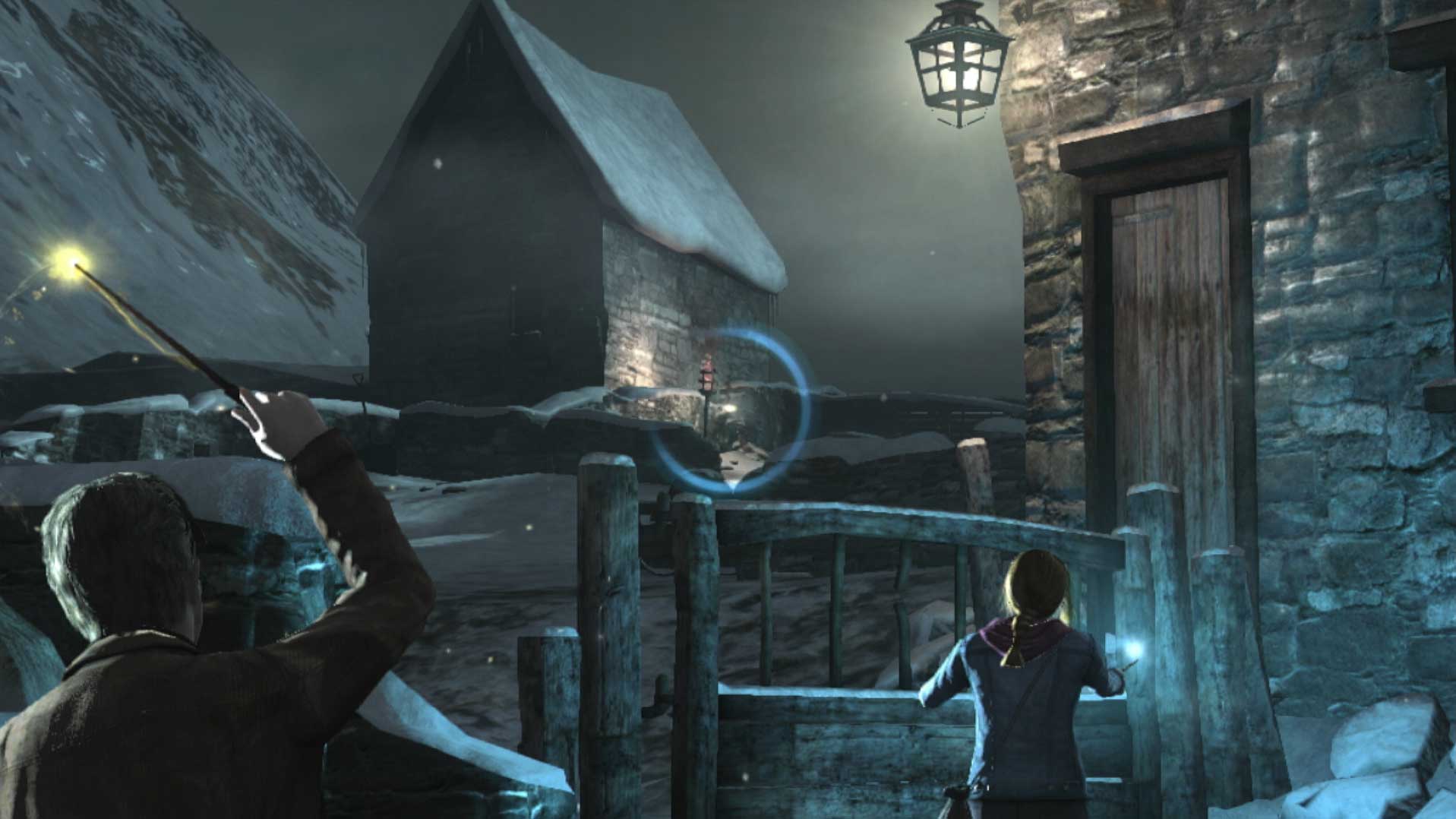 Harry Potter Deathly Hallows Part 2 PS3 aiming enemy night gameplay