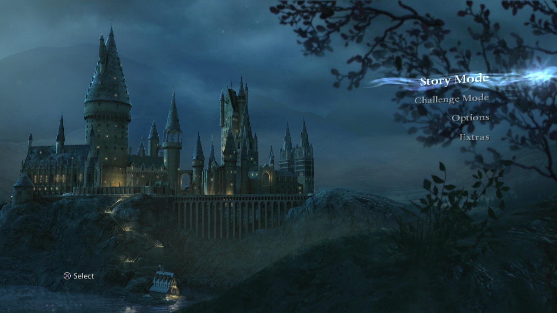 Harry Potter Deathly Hallows Part 2 PS3 game main menu screen