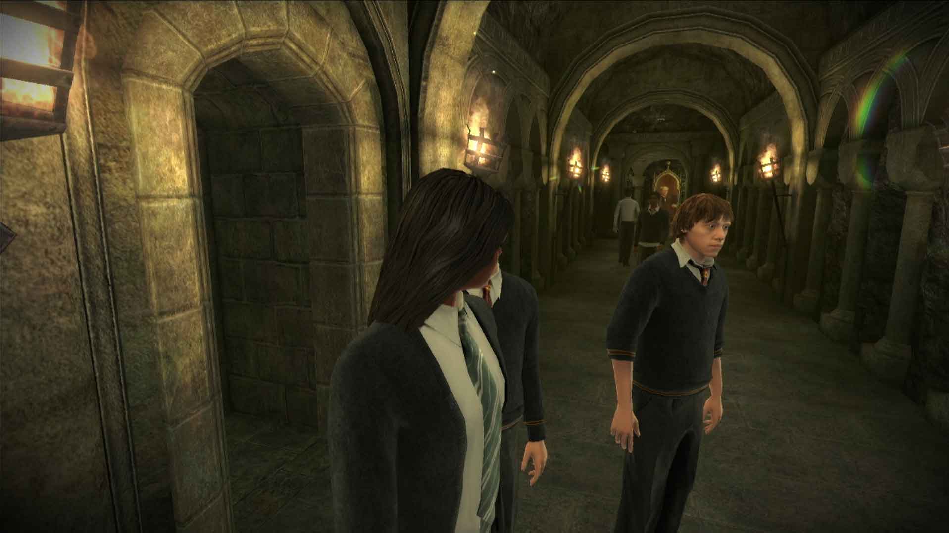 Harry Potter Half-Blood Prince PS3 hallway hogwarts students standing