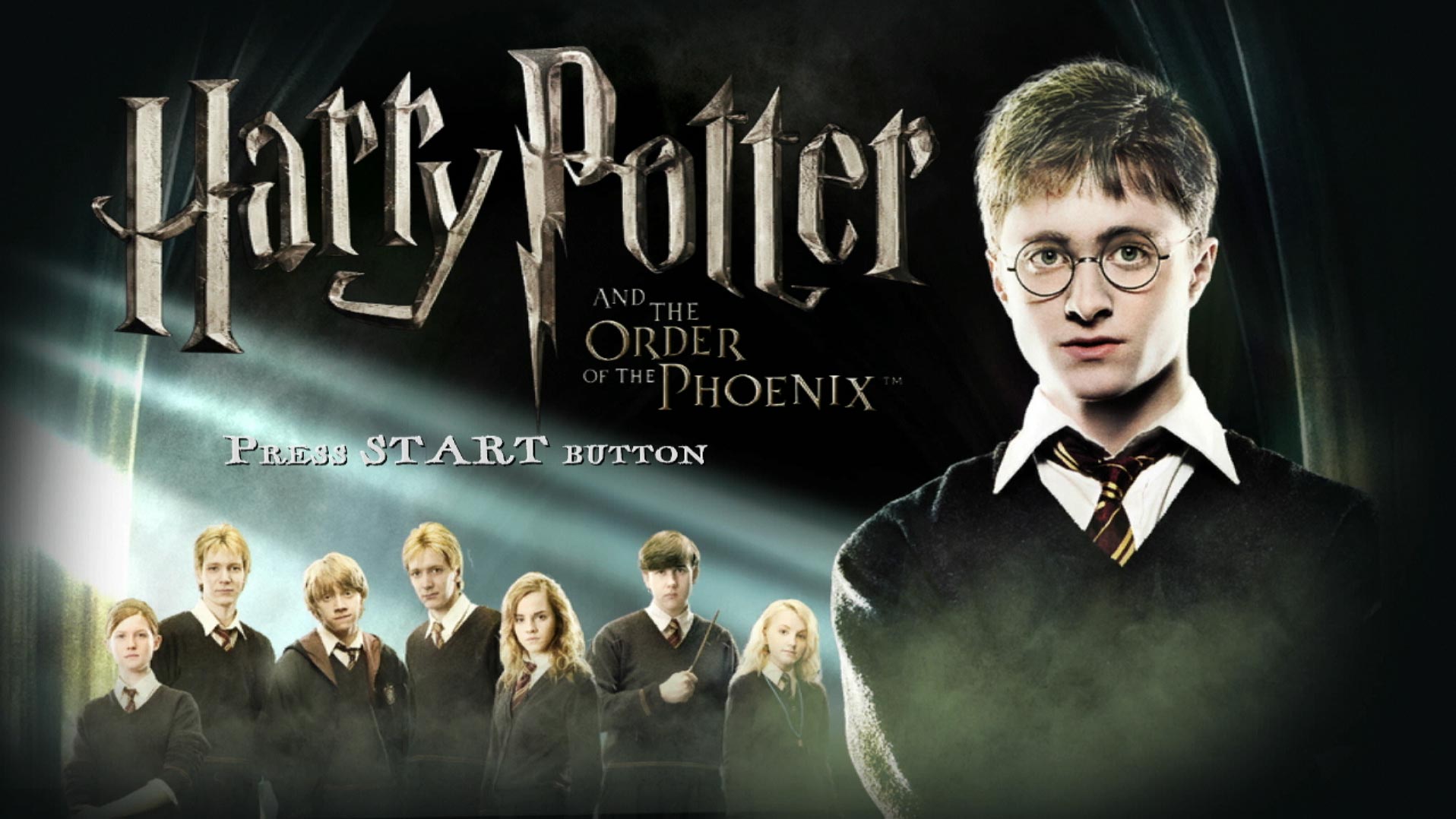 Harry Potter and the Order of the Phoenix PS3 game title press start screen