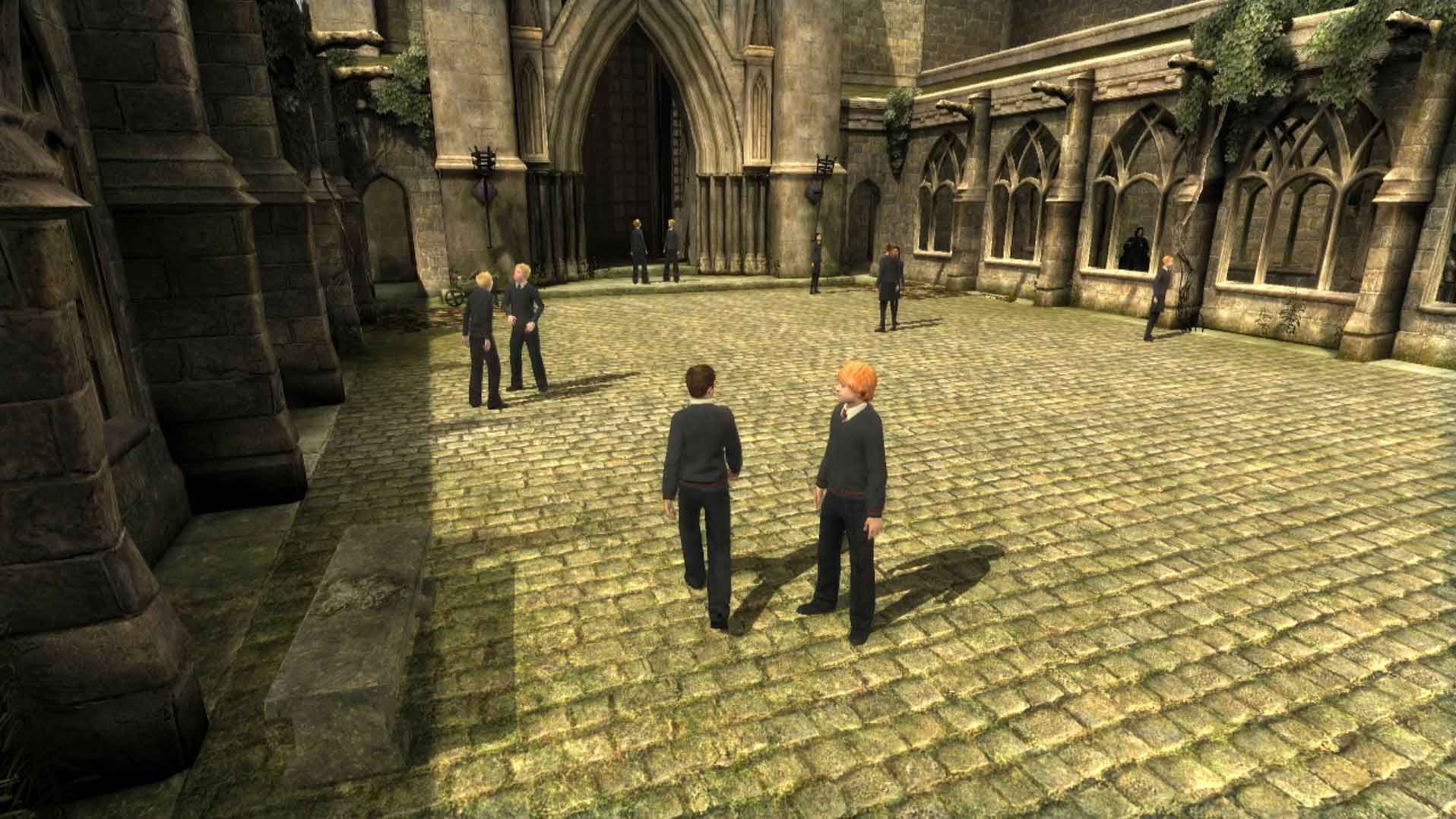 Harry Potter and the Order of the Phoenix PS3 walking gameplay courtyard