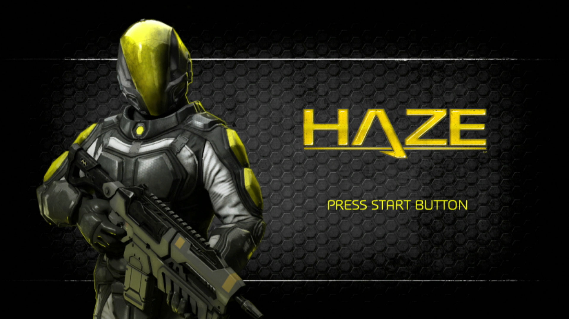 Haze PS3 game title press start screen