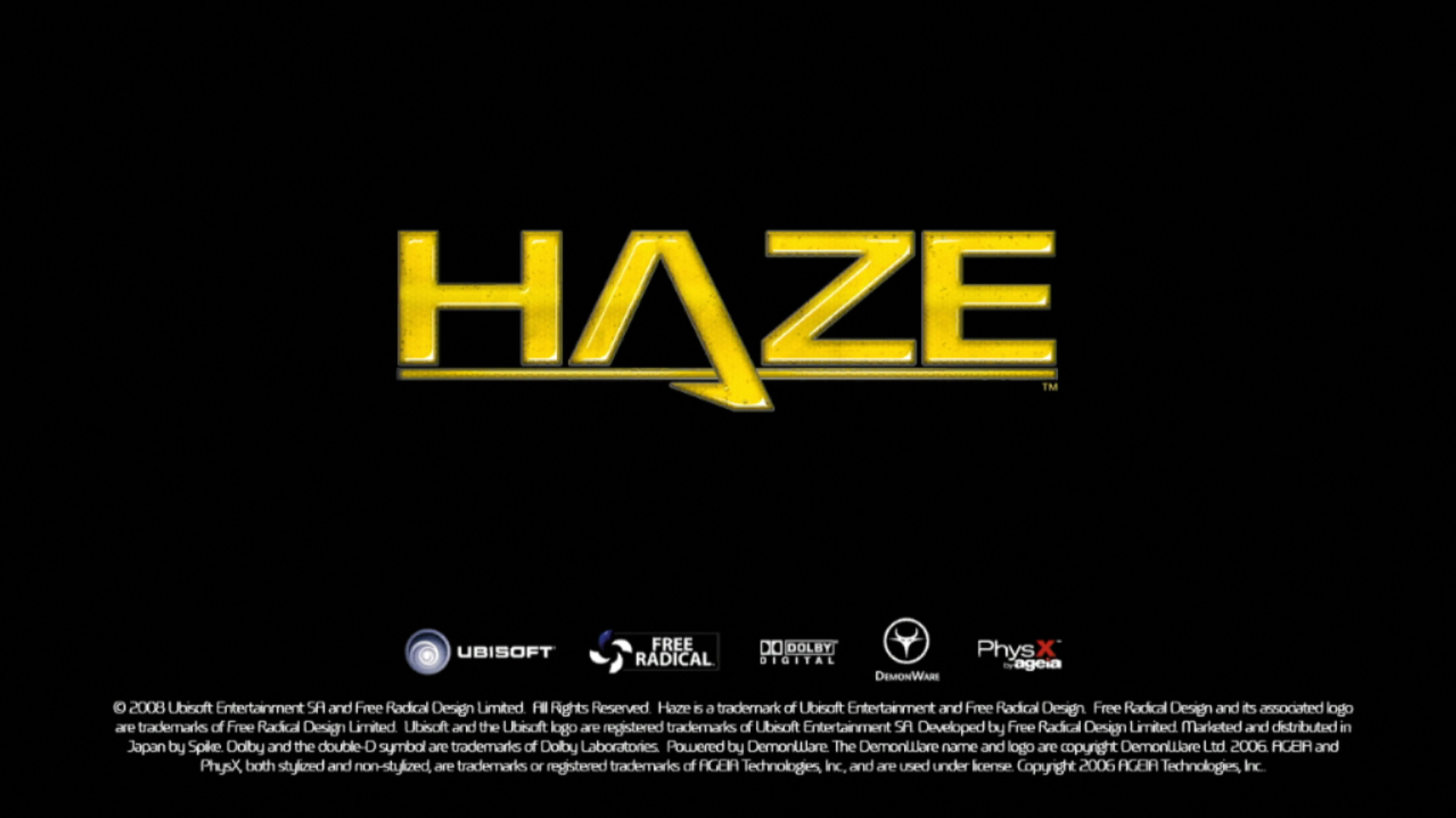 Haze PS3 video game title logo 