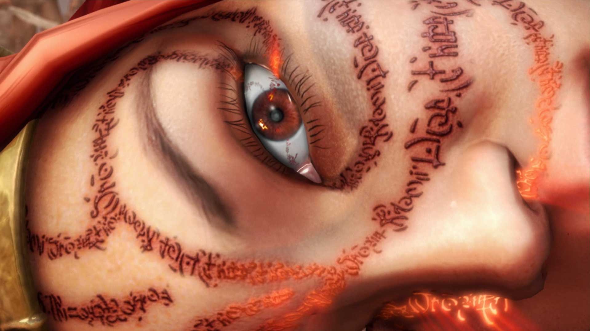 Heavenly Sword PS3 cutscene protagonist face writing