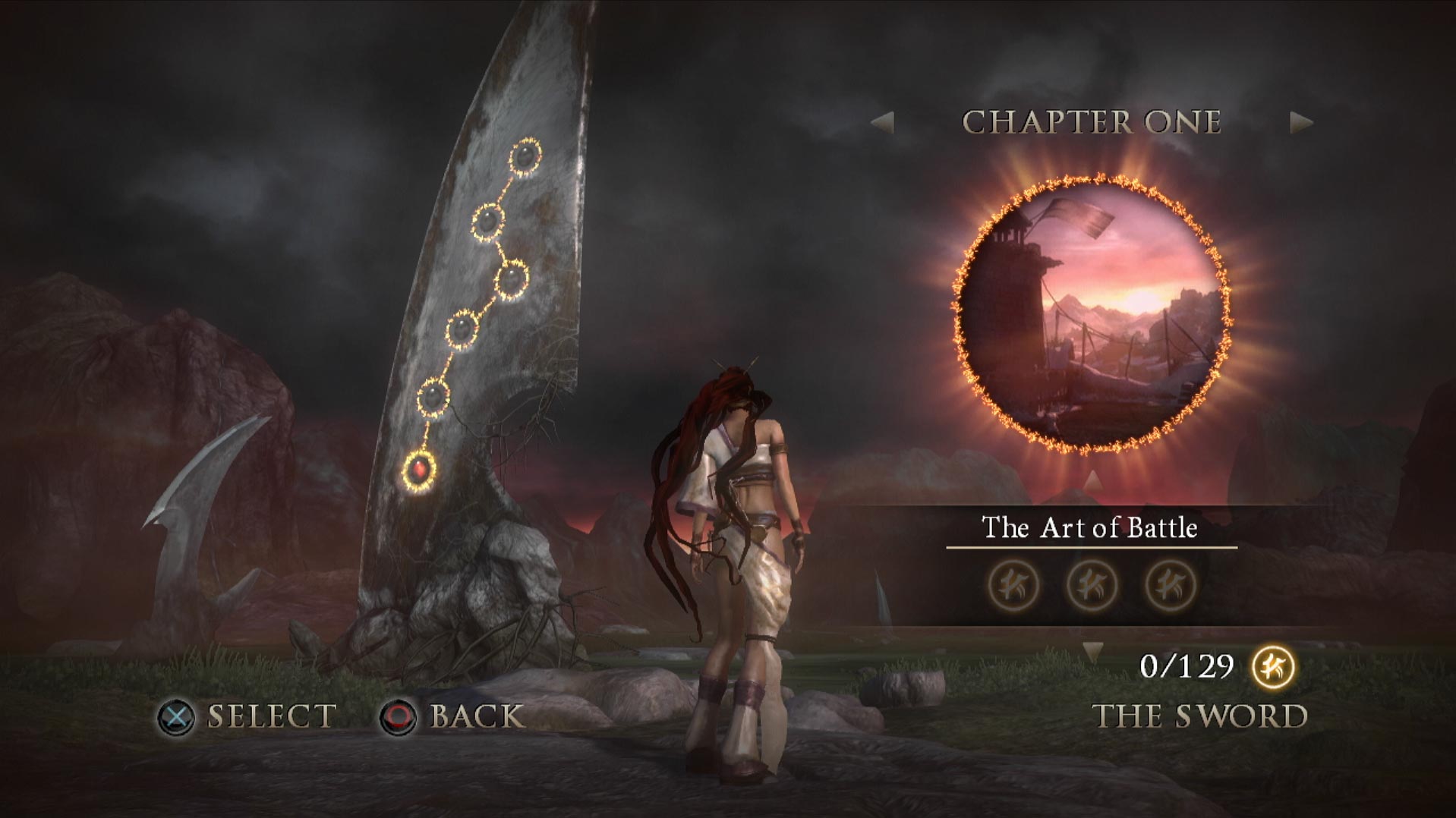 Heavenly Sword PS3 video game chapter select