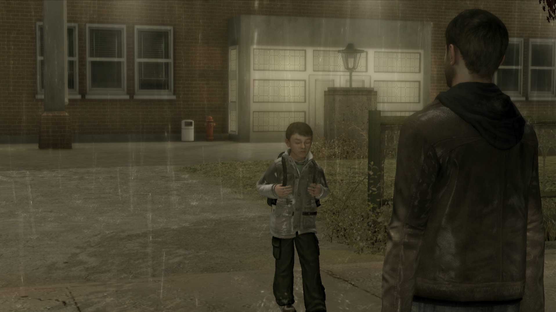 Heavy Rain PS3 sad boy son raining day