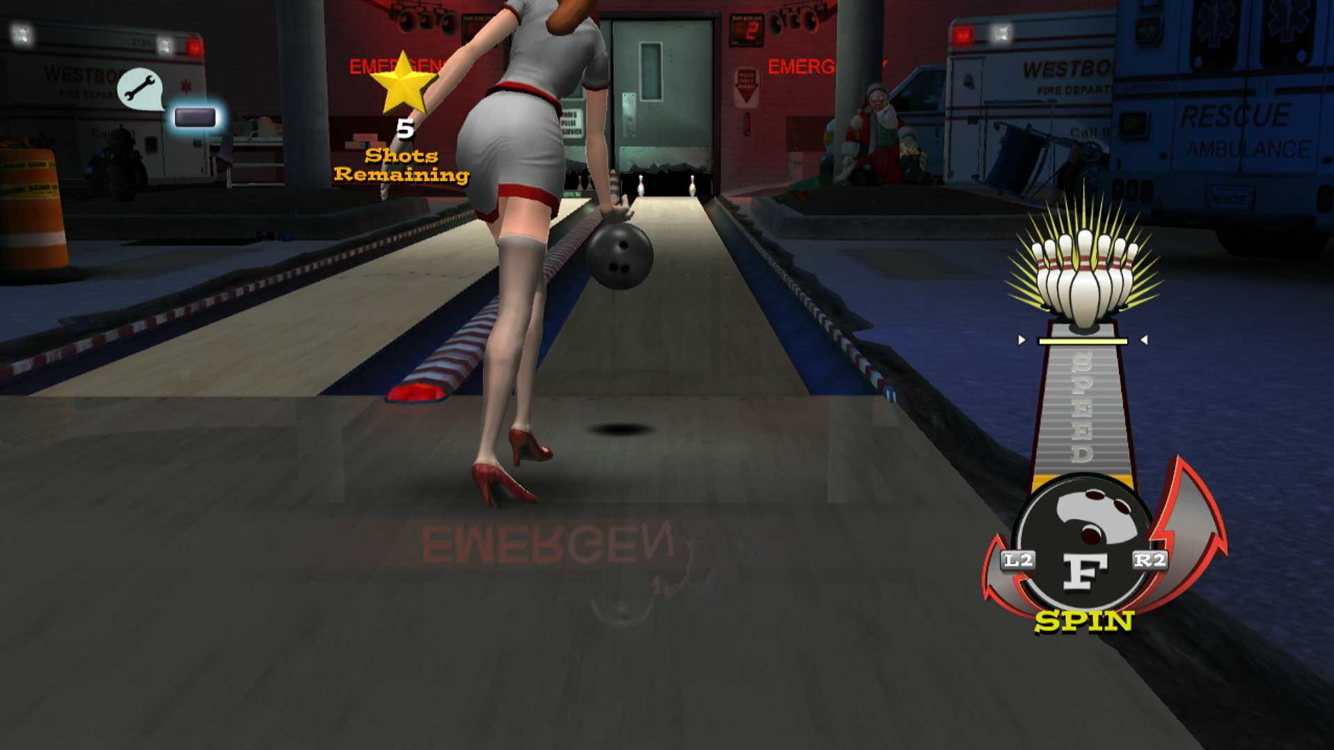 High Velocity Bowling PS3 ginger shooting action gameplay