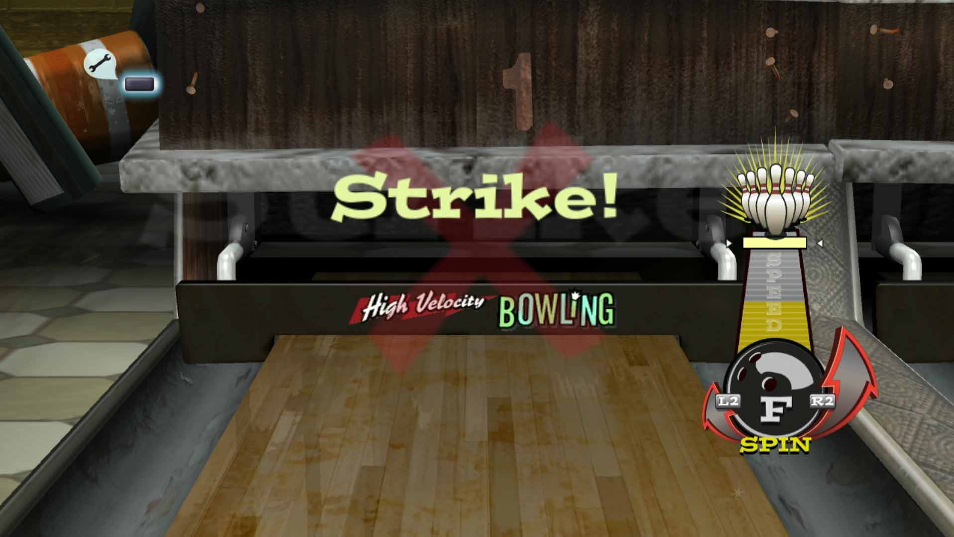 High Velocity Bowling PS3 screenshot strike!