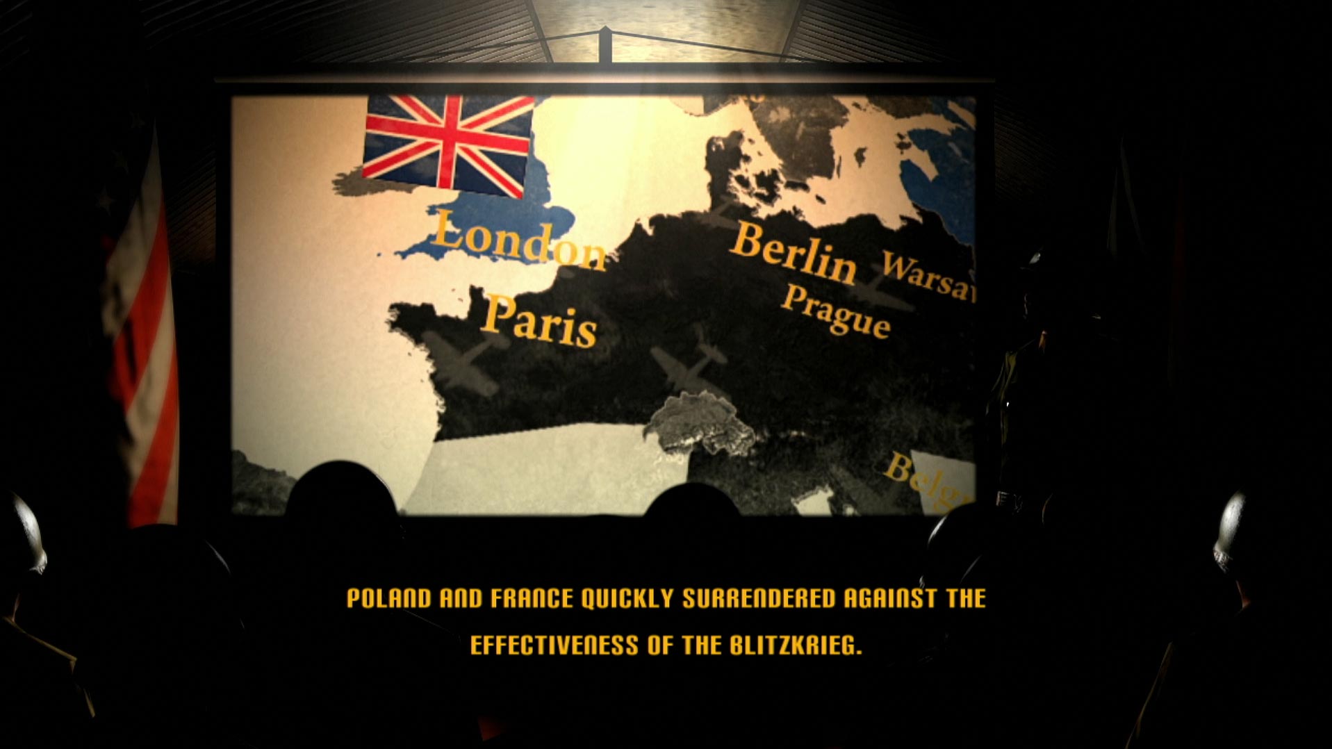 History Legends of War Patton PS3 cutscene european countries map