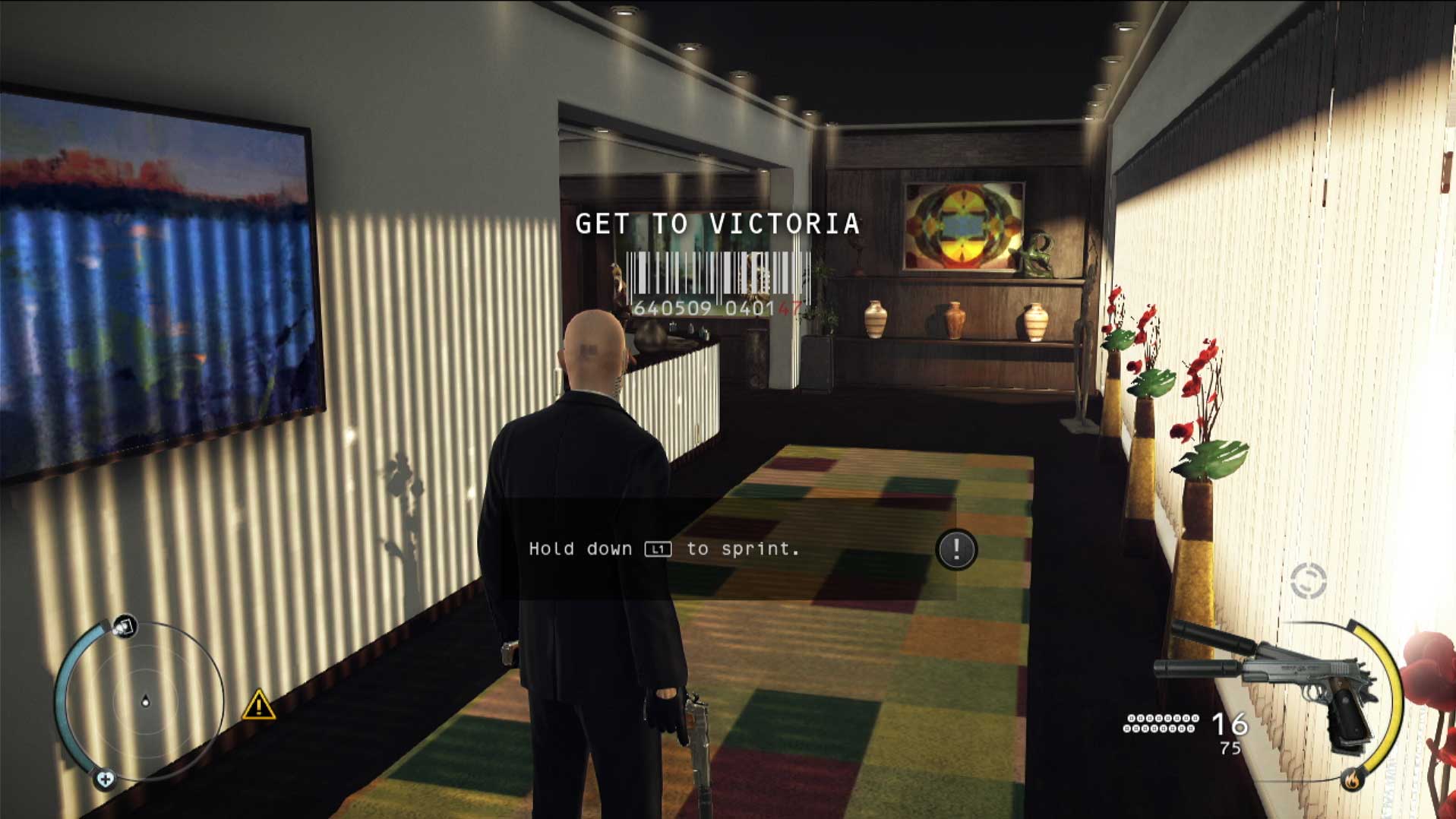 Hitman Absolution PS3 gameplay screenshot hallway