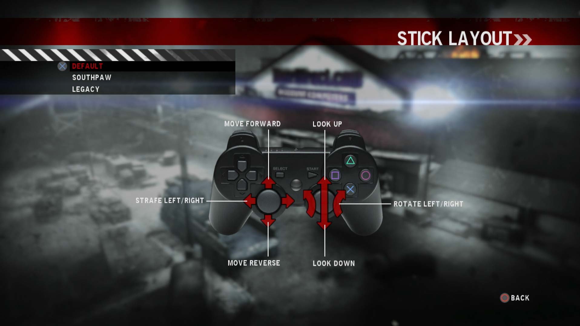 Homefront PS3 game controller button layout