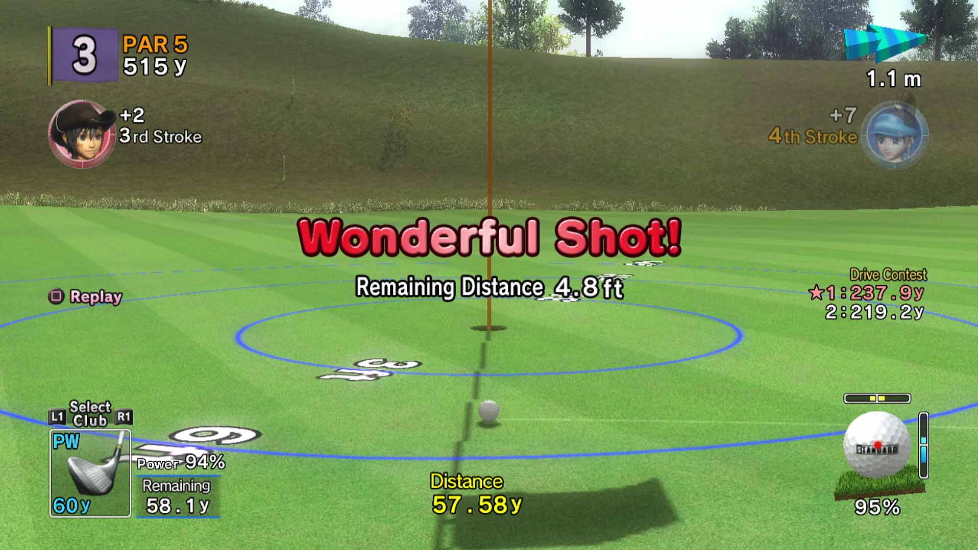 Hot Shots Golf Out of Bounds PS3 wonderful shot! hole pin