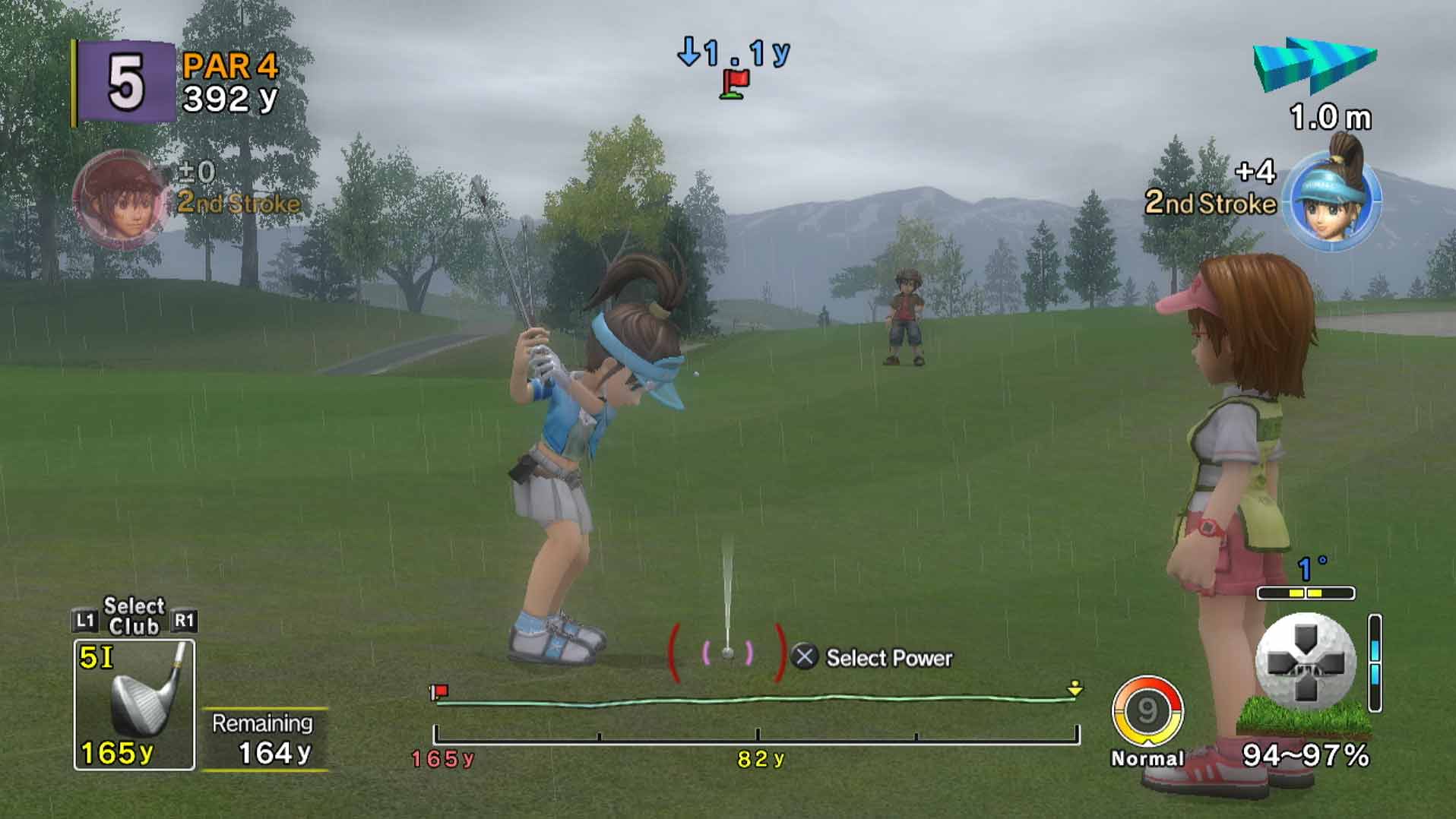 Hot Shots Golf Out of Bounds PS3 gameplay raining screenshot