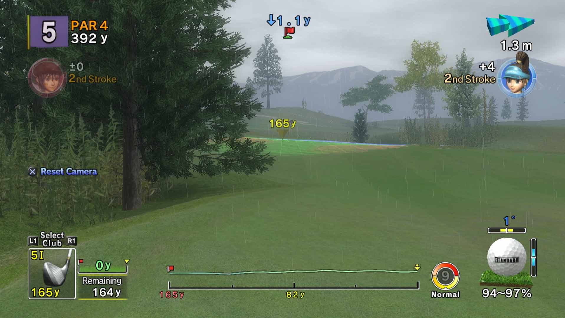 Hot Shots Golf Out of Bounds PS3 raining course cloudy day