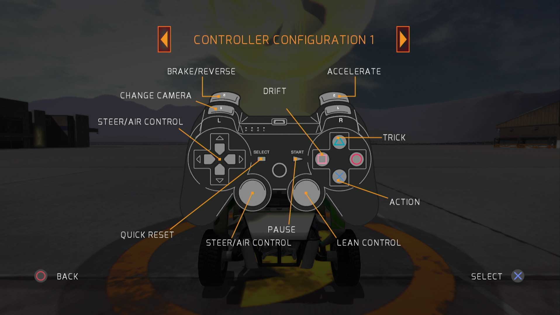 Hot Wheels Worlds Best Driver PS3 game controller button layout