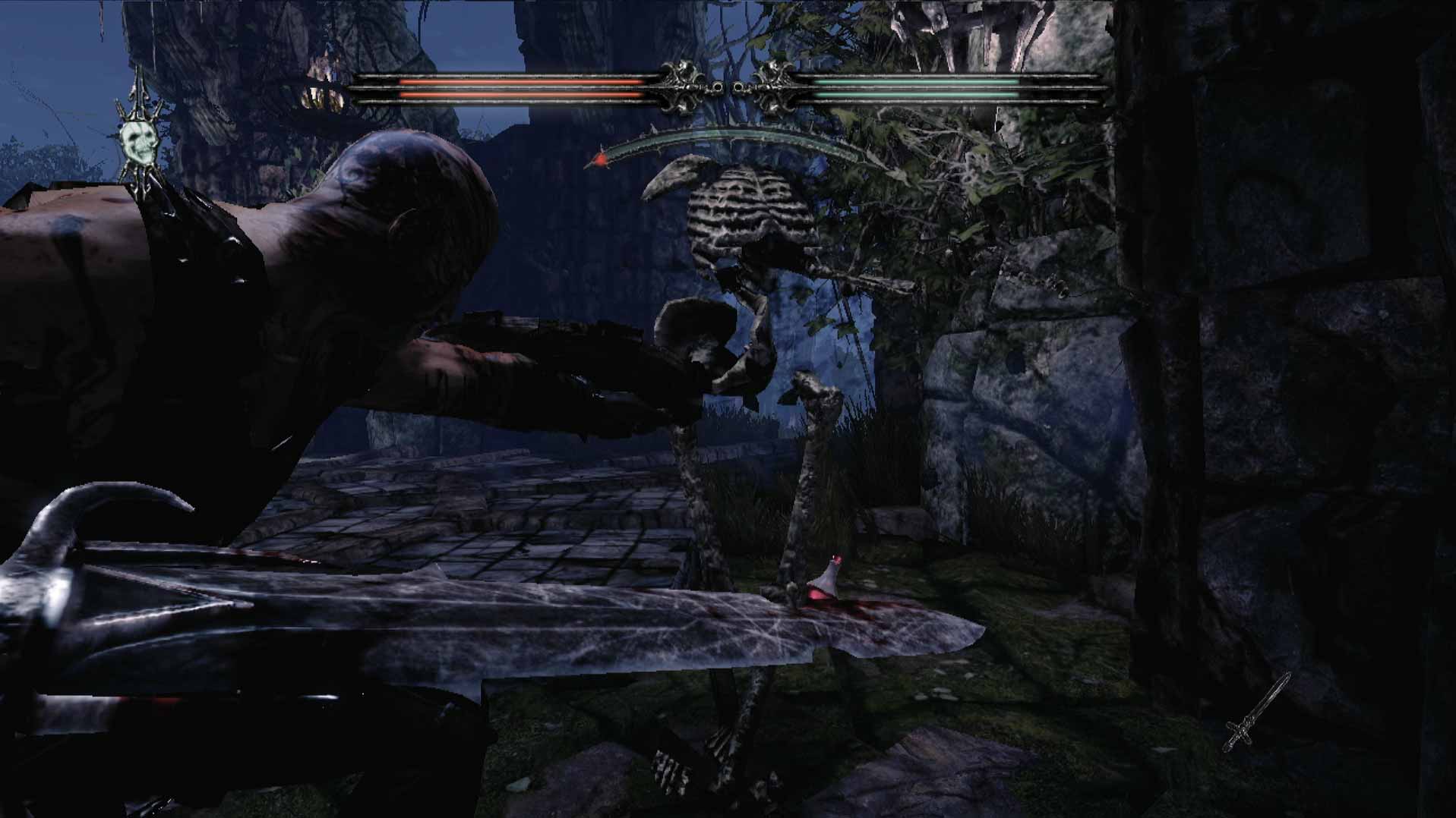 Hunted The Demon's Forge PS3 melee fighting skeleton close-up