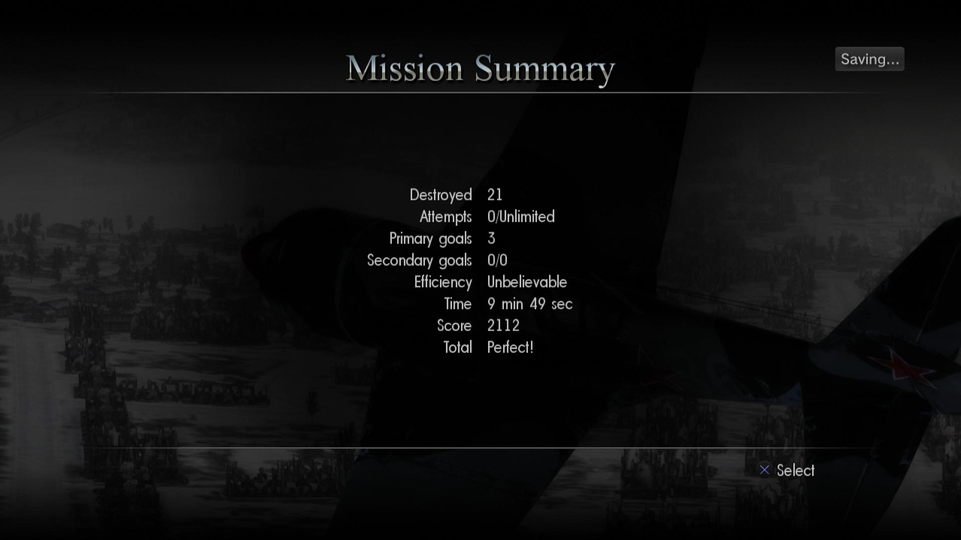 IL-2 Sturmovik Birds of Prey PS3 mission summary information stats