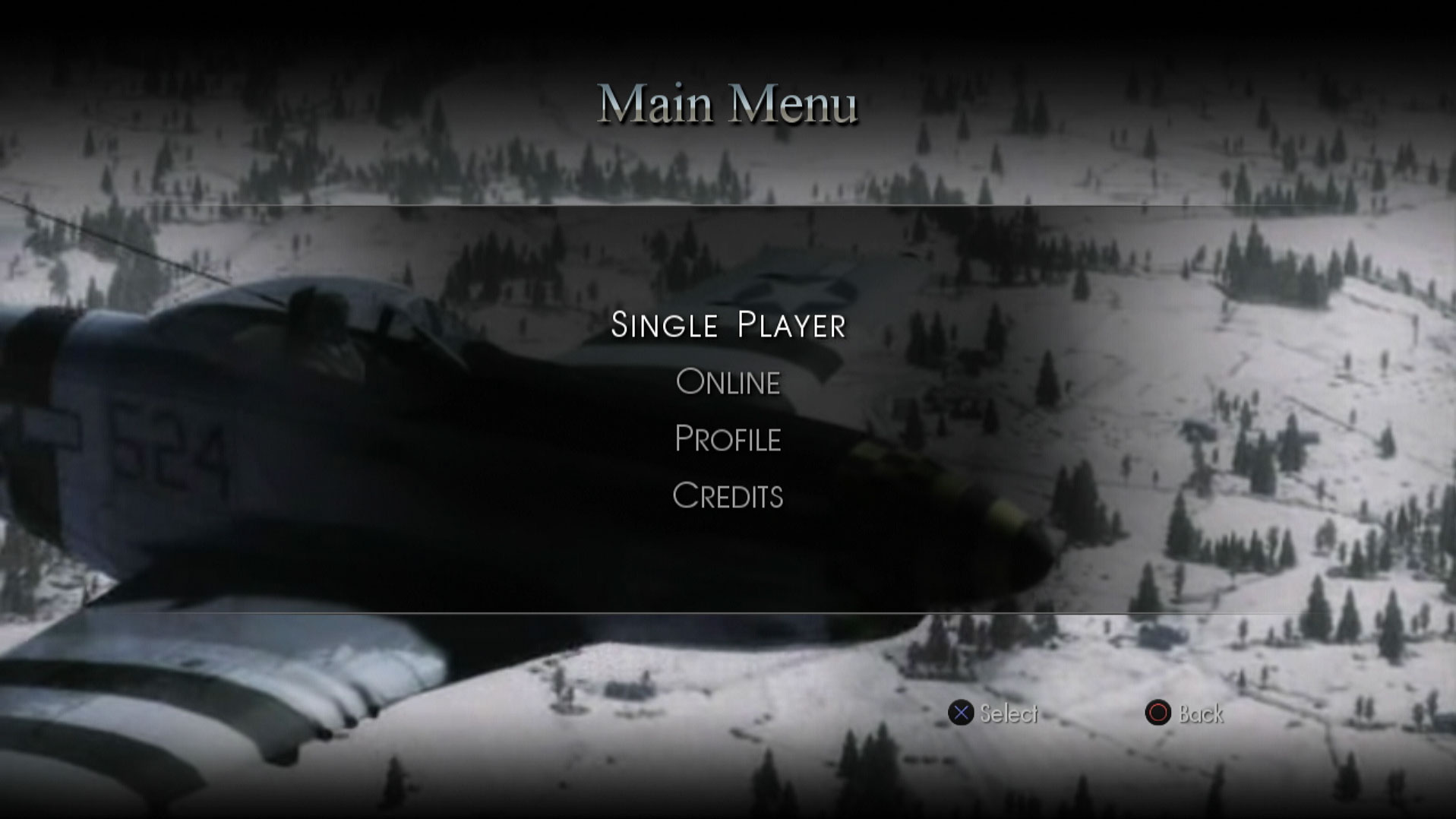 IL-2 Sturmovik Birds of Prey PS3 video game main menu screen