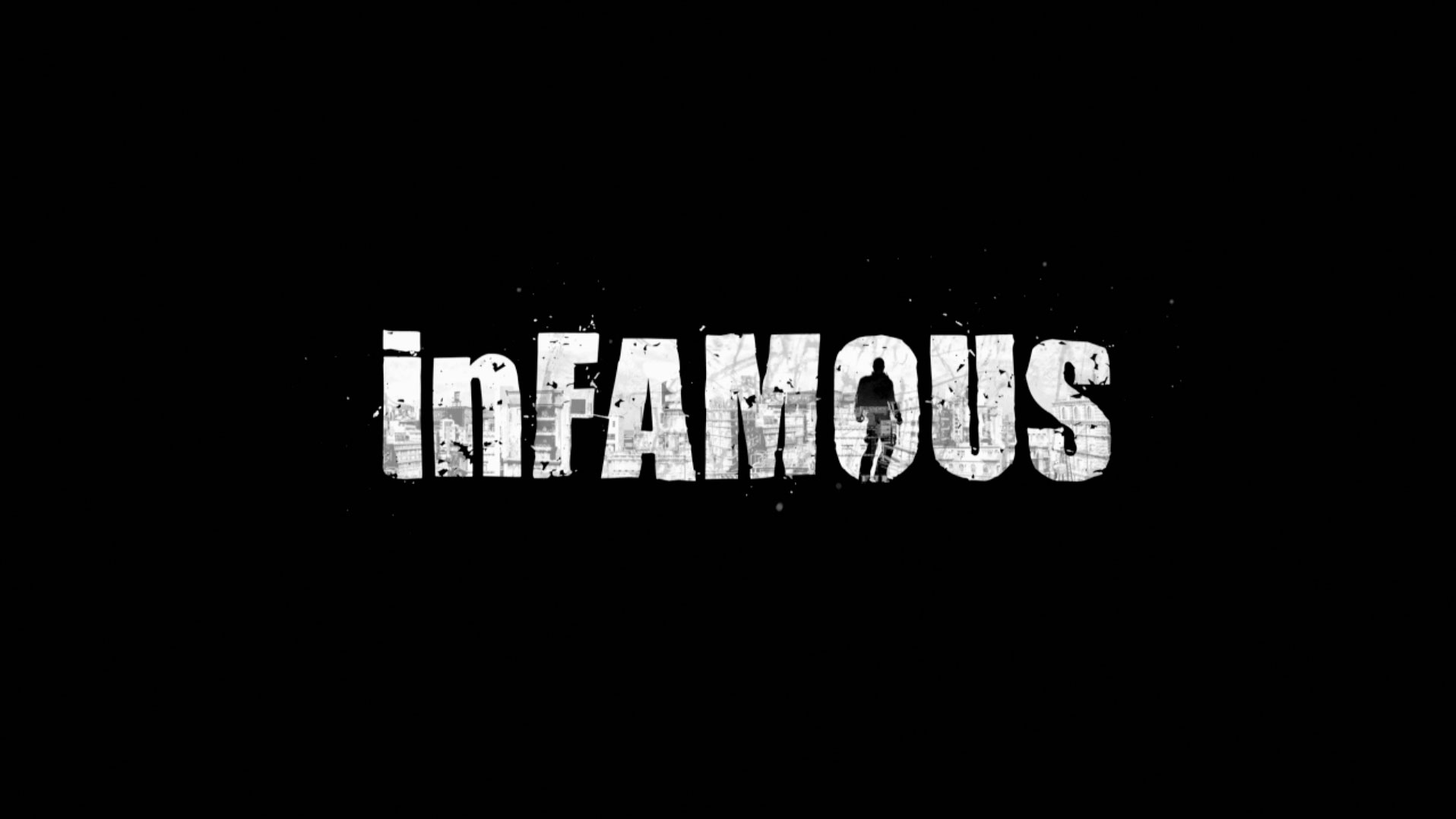 Infamous PS3 video game title logo 