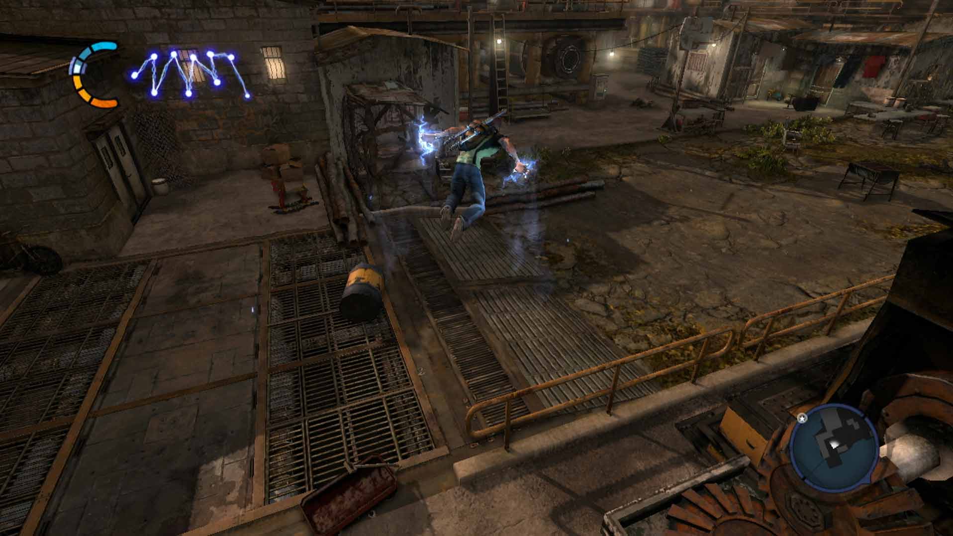 Infamous 2 PS3 jump glide gameplay screenshot