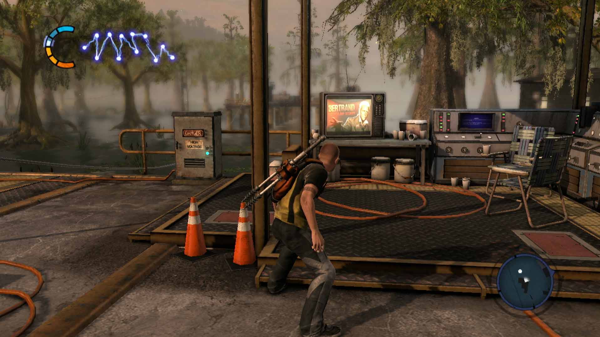 Infamous 2 PS3 gameplay tv turned on