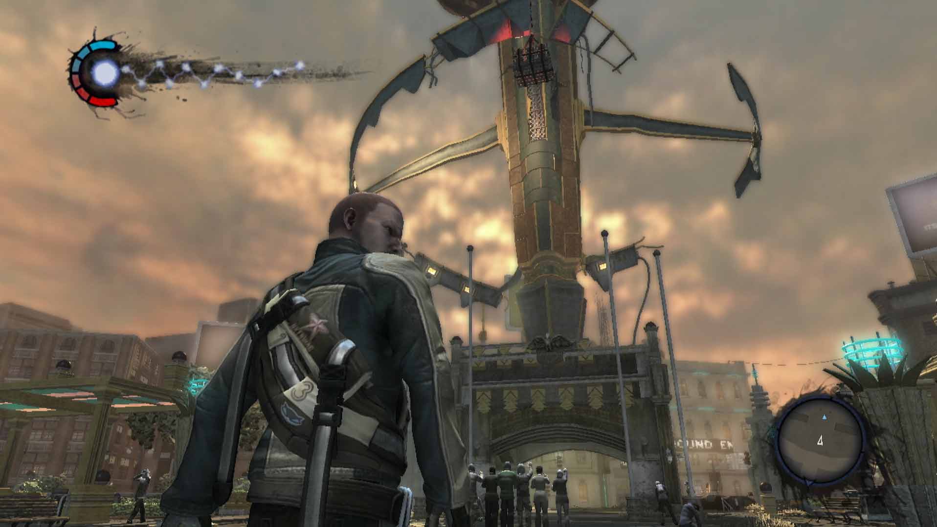 Infamous PS3 gameplay screenshot city tower