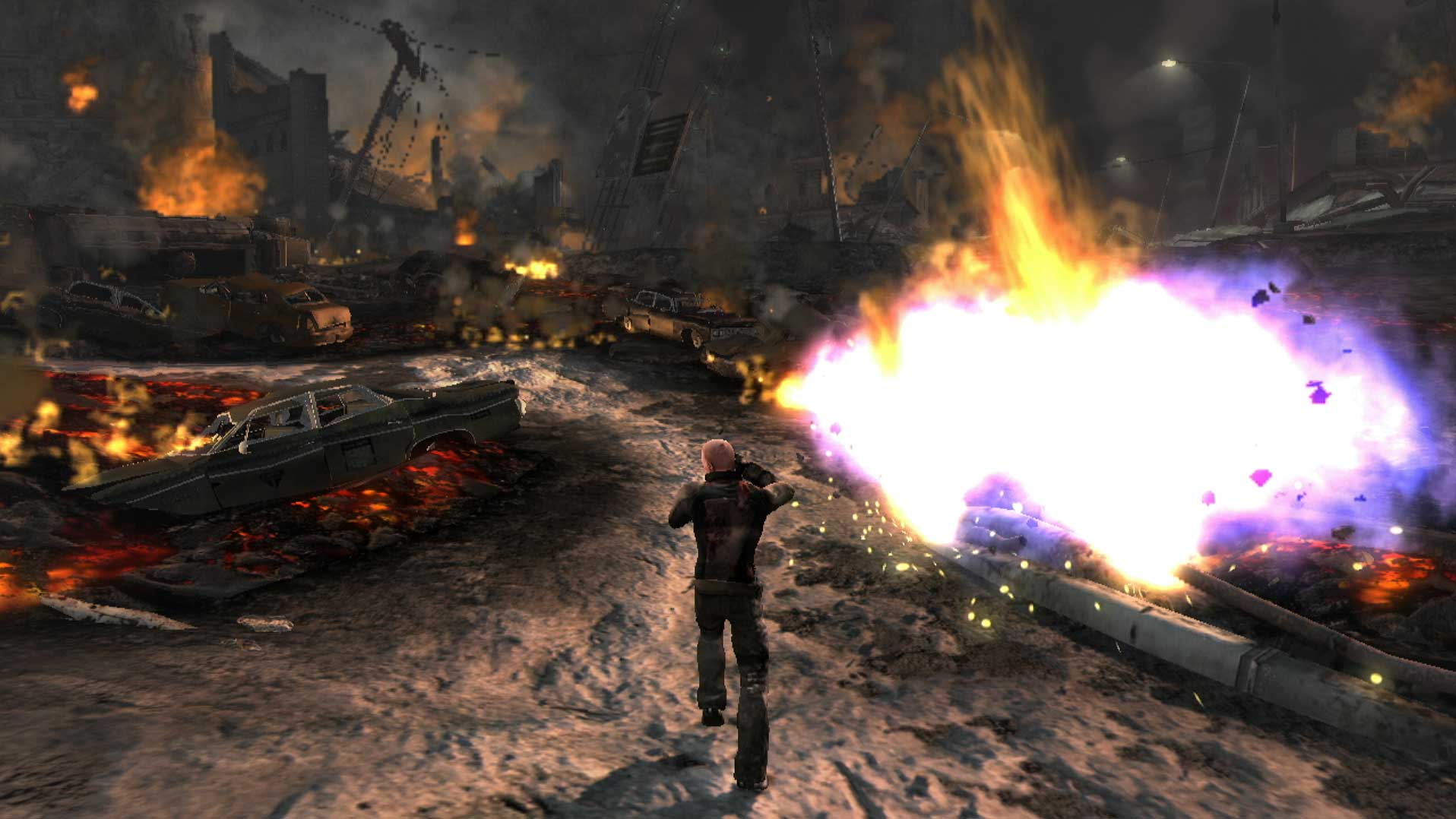 Infamous PS3 gameplay explosion screenshot