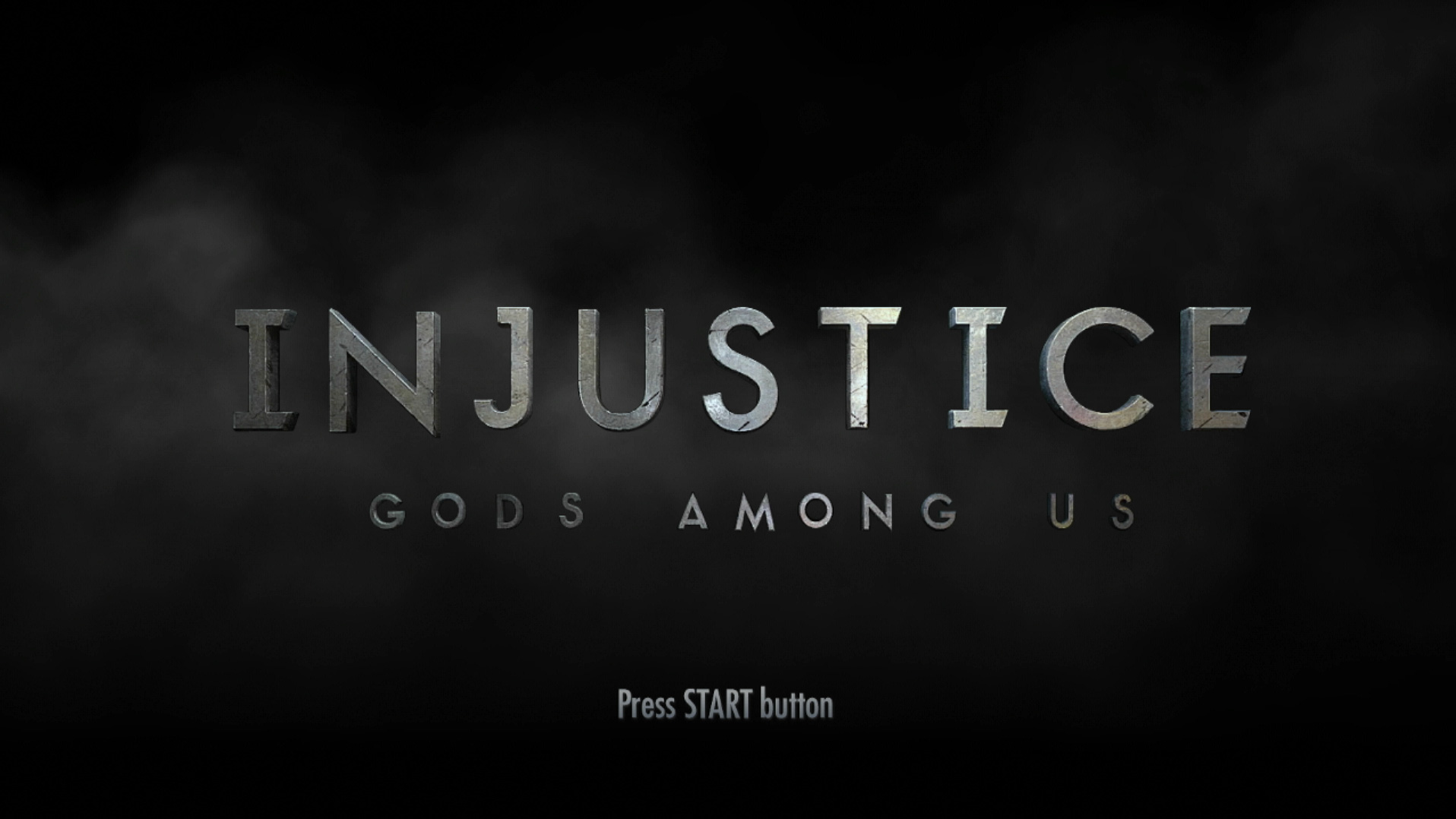 Injustice Gods Among Us PS3 game title press start screen