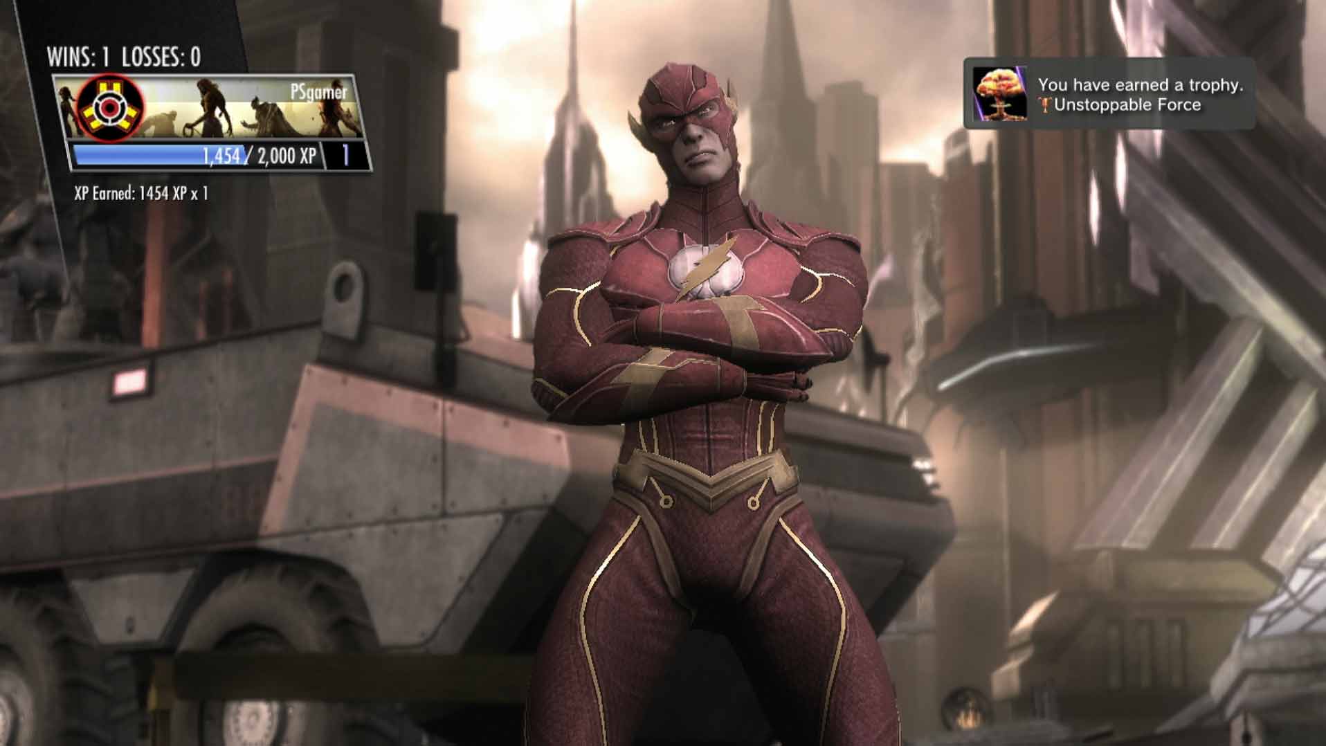 Injustice Gods Among Us PS3 flash trophy earned unstoppable force