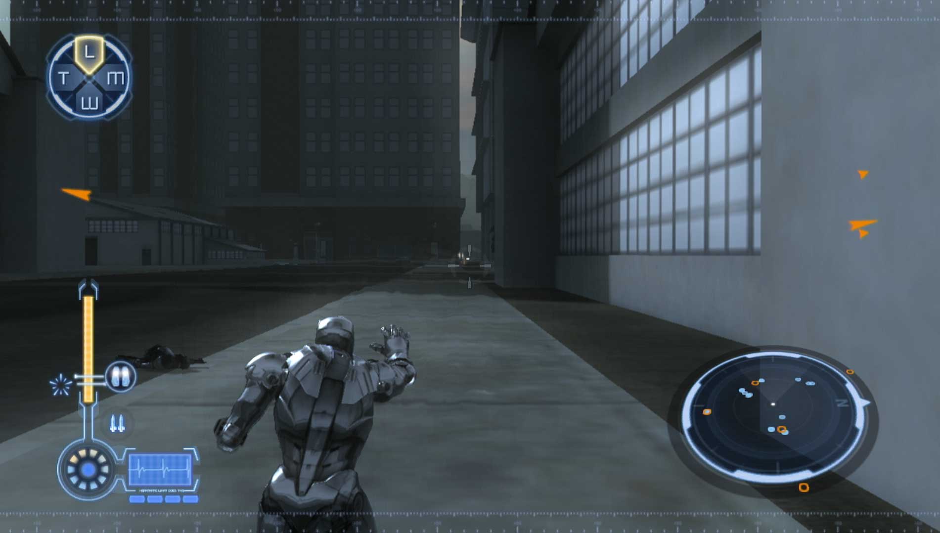 Iron Man PS3 mark II suit running streetview