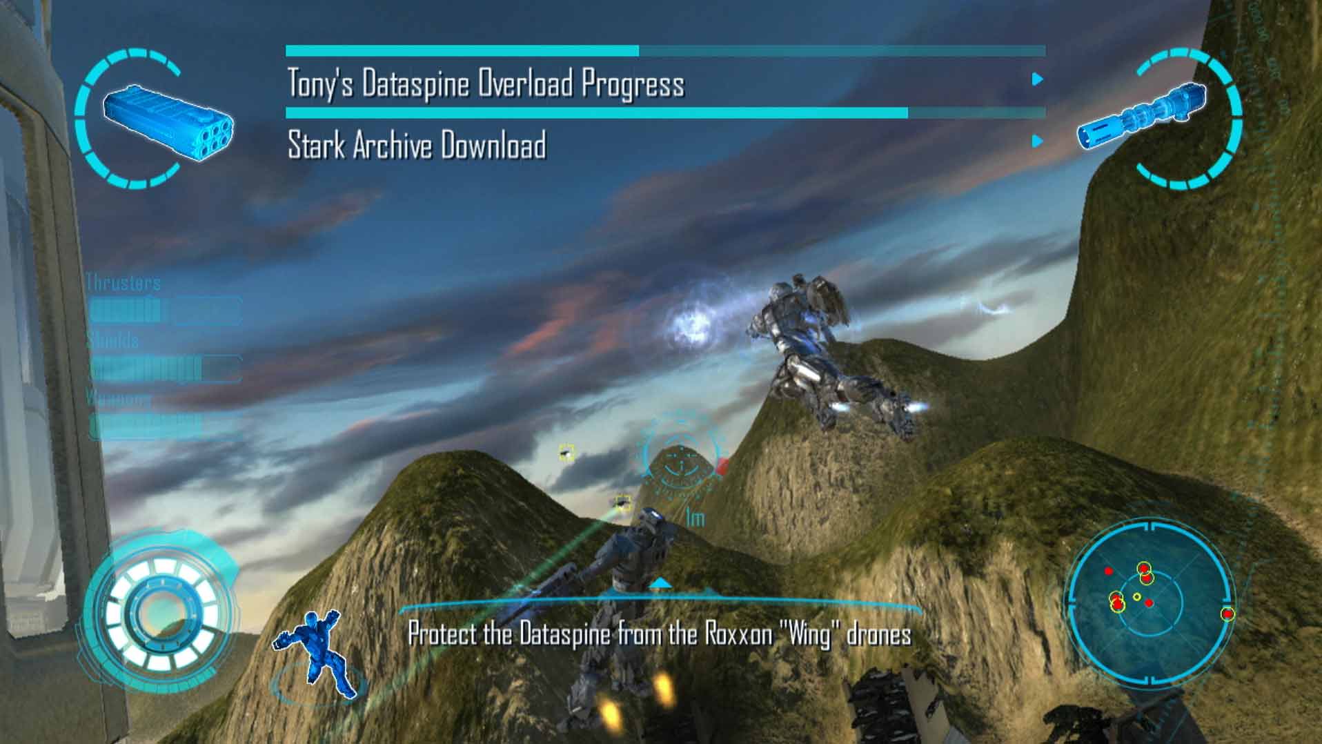 Iron Man 2 PS3 flying mountain terrain screenshot