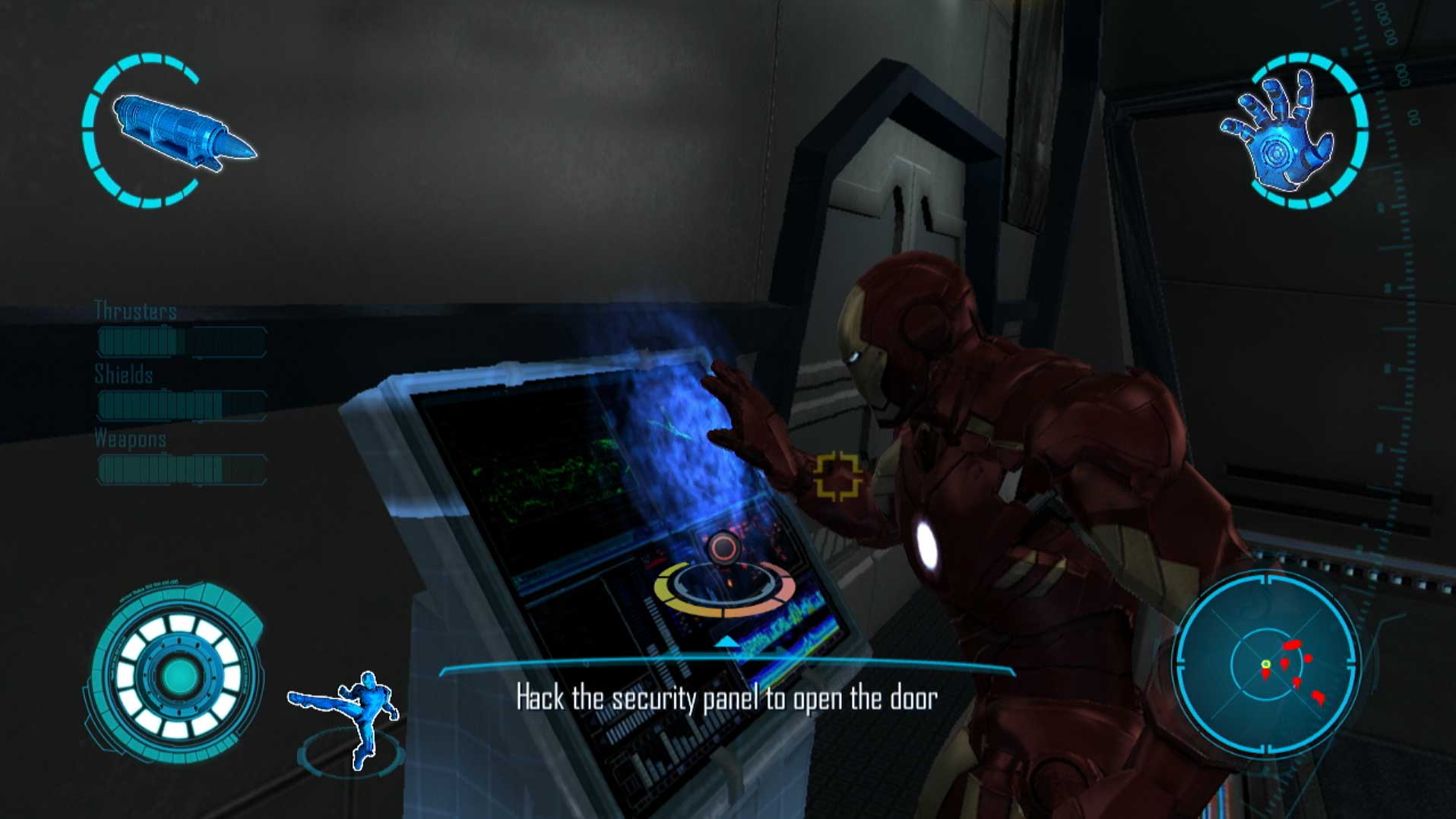 Iron Man 2 PS3 hacking door system