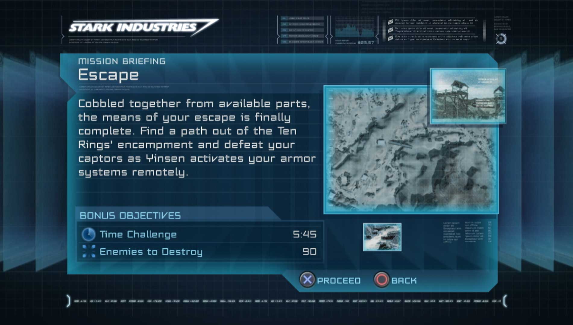 Iron Man PS3 mission 1 briefing escape information