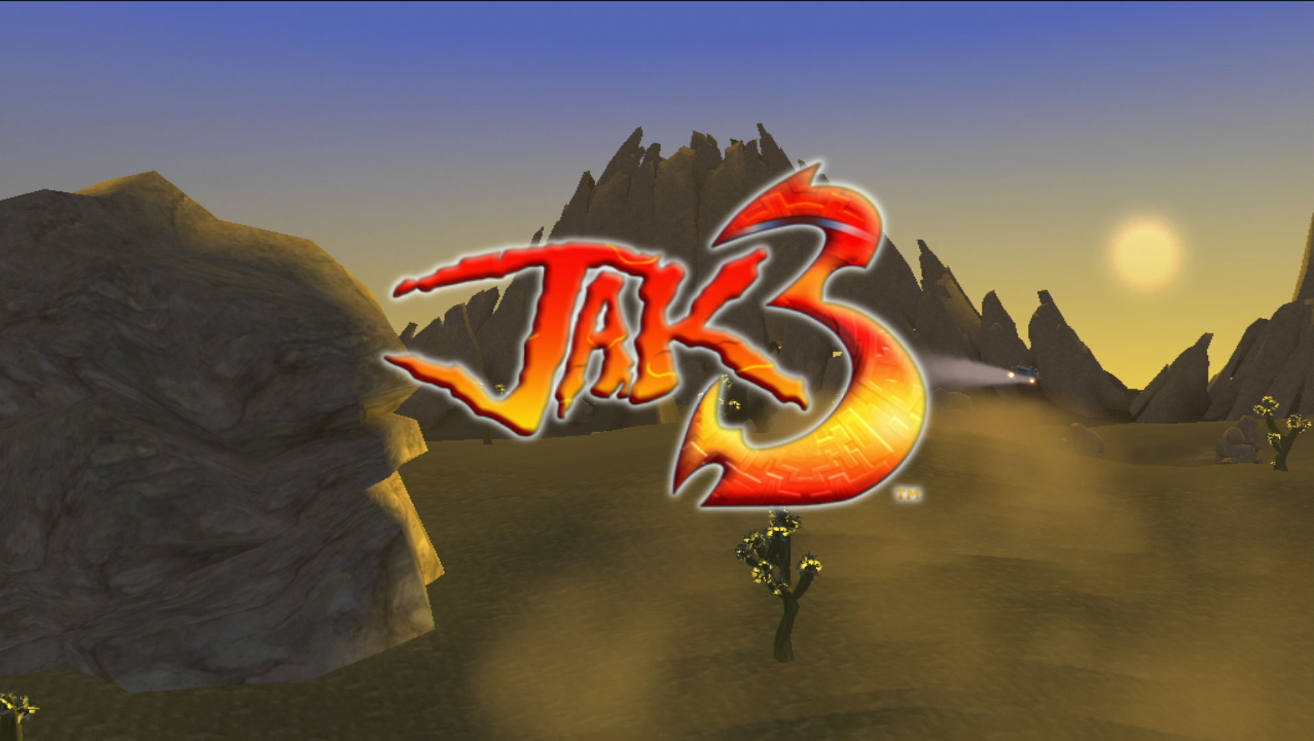 jak and daxter 3 game title press start screen