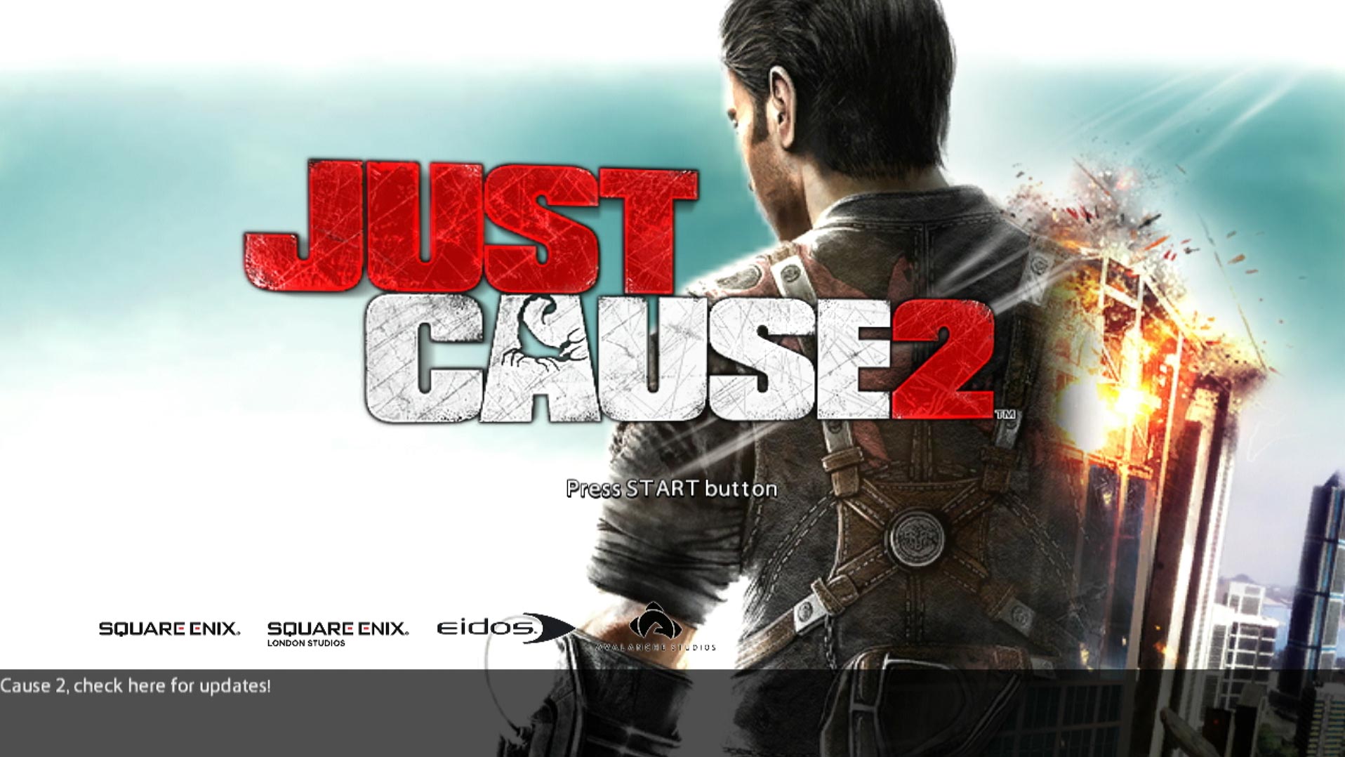 game title press start screen