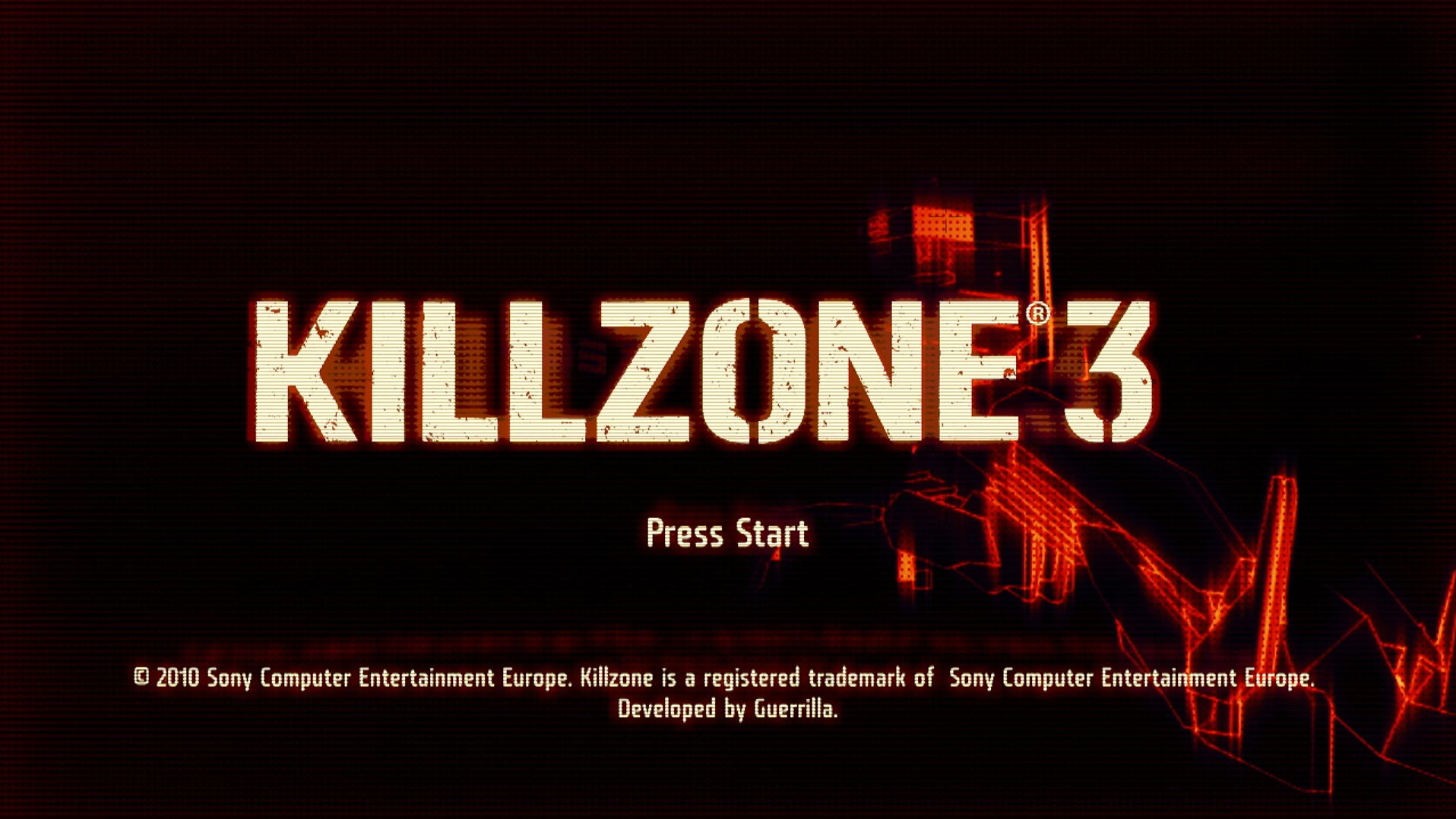 game title press start screen