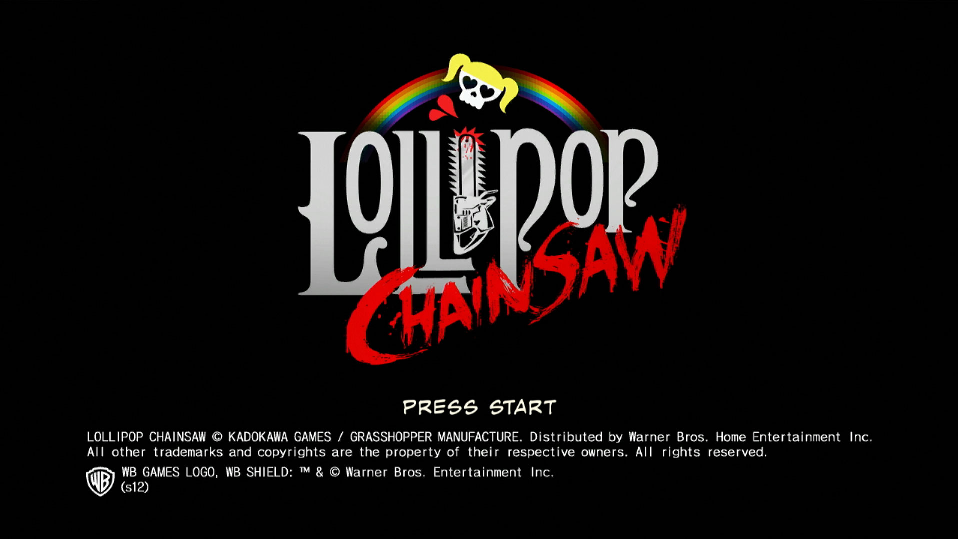 game title press start screen