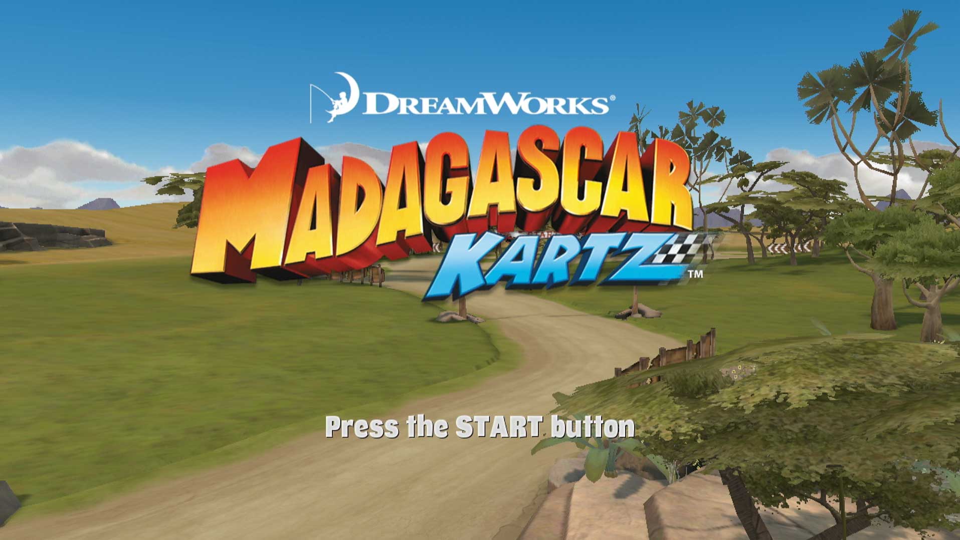 game title press start screen