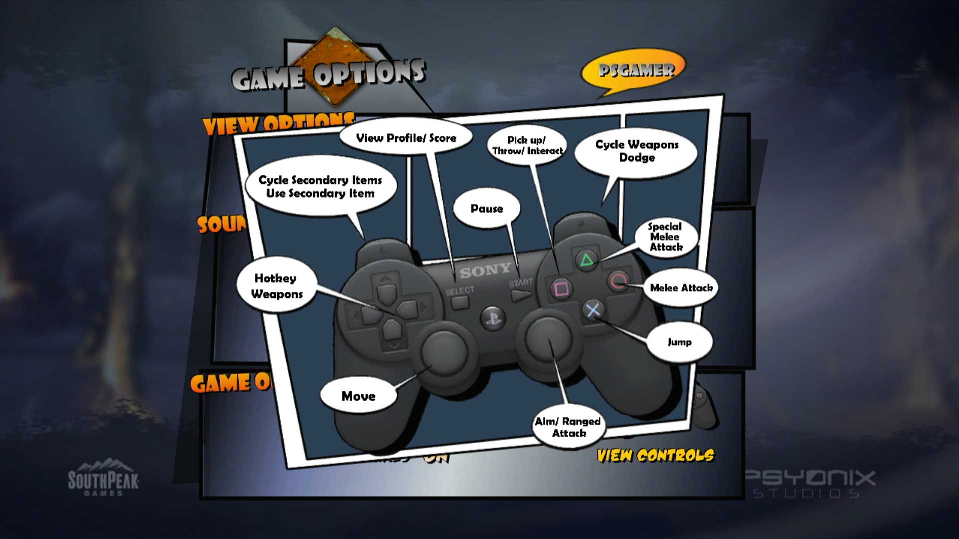 game controller button layout