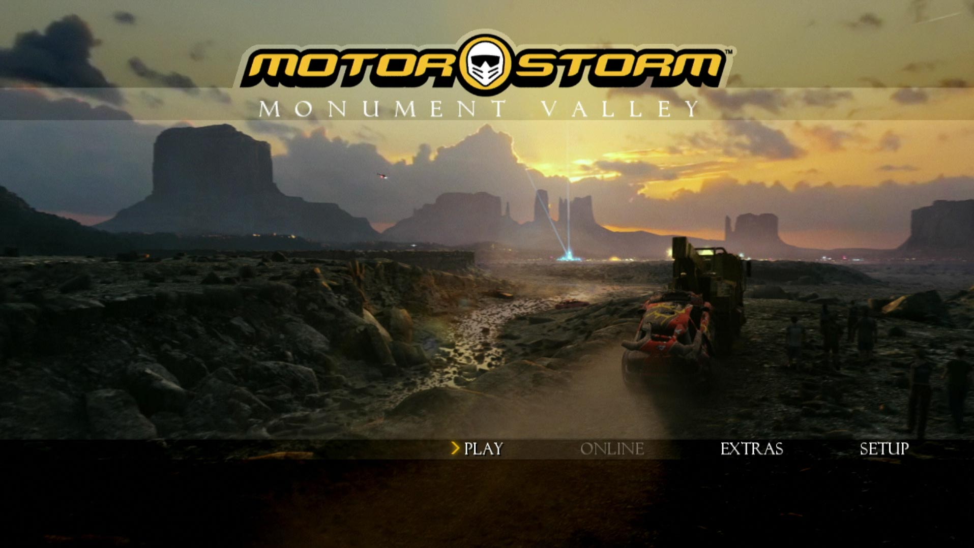 video game main menu screen