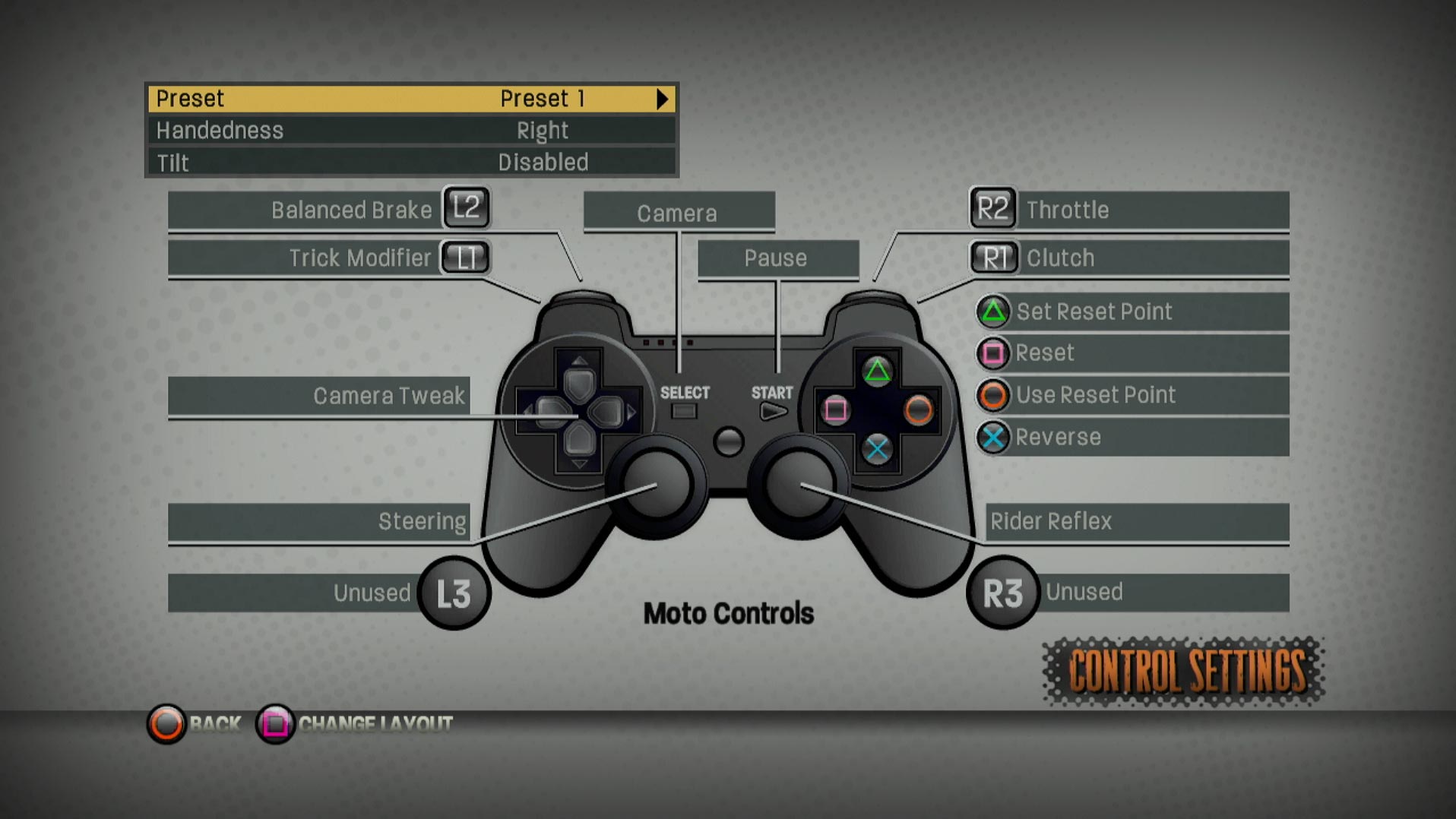 game controller button layout