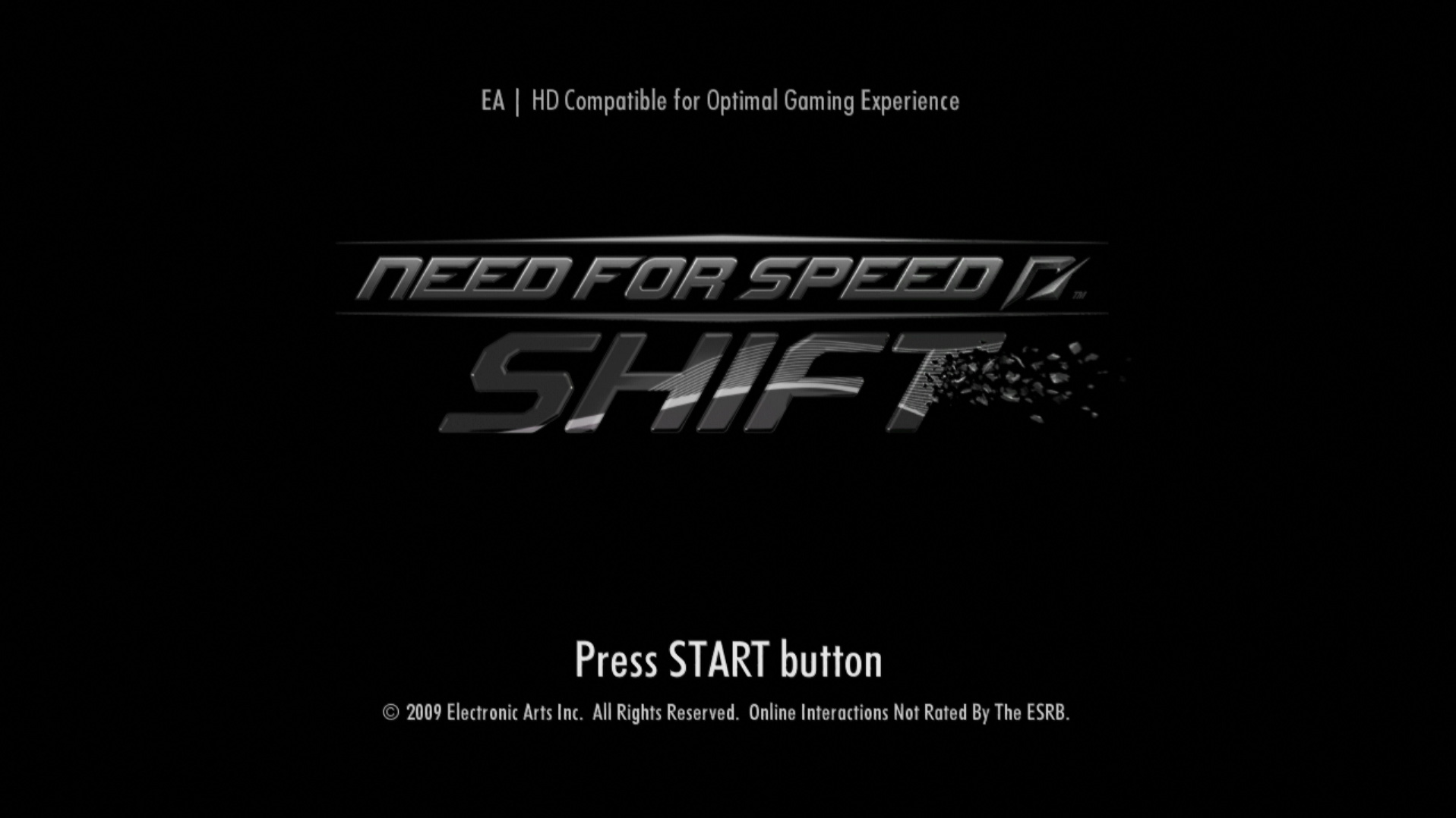 game title press start screen