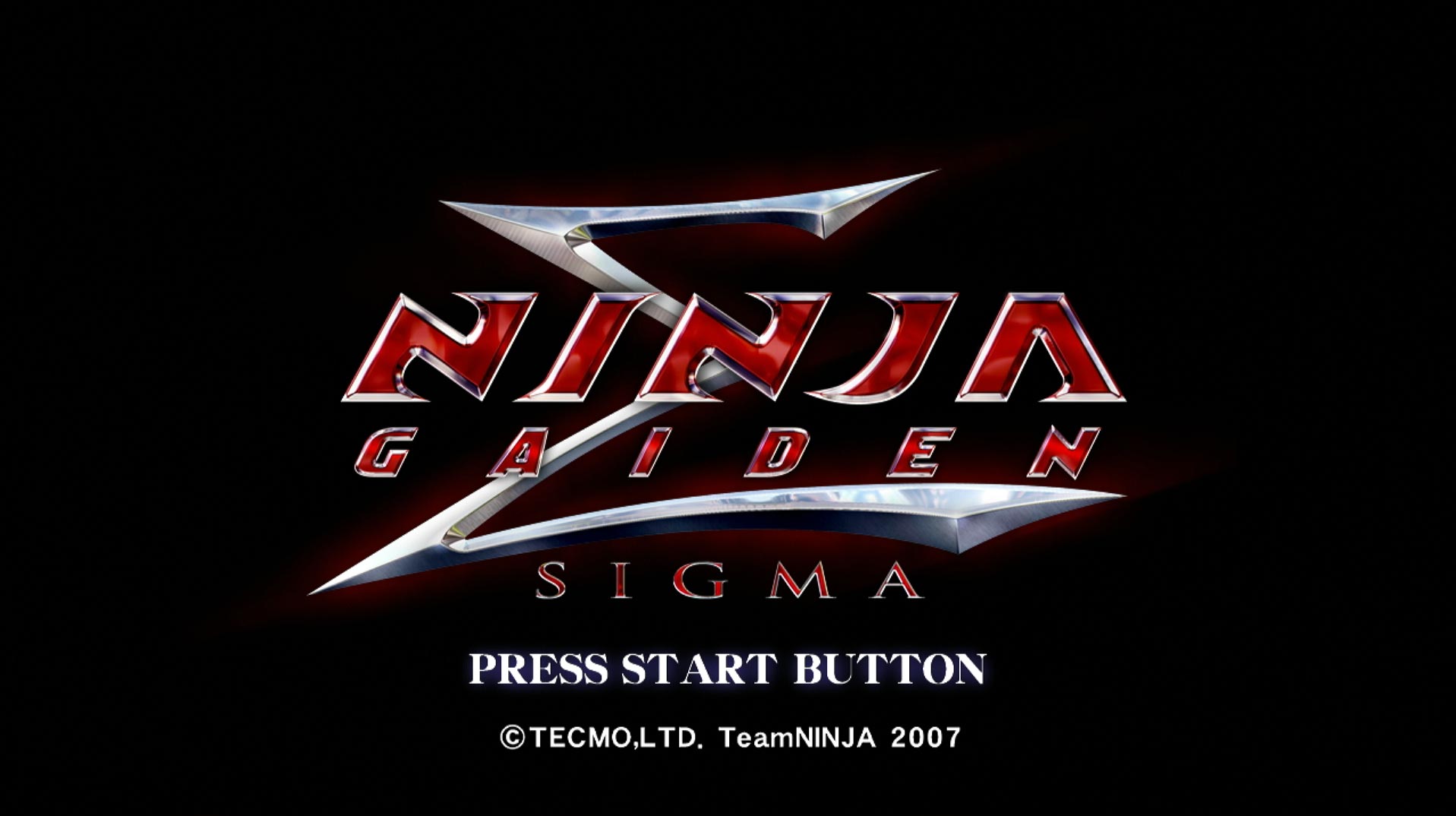 game title press start screen