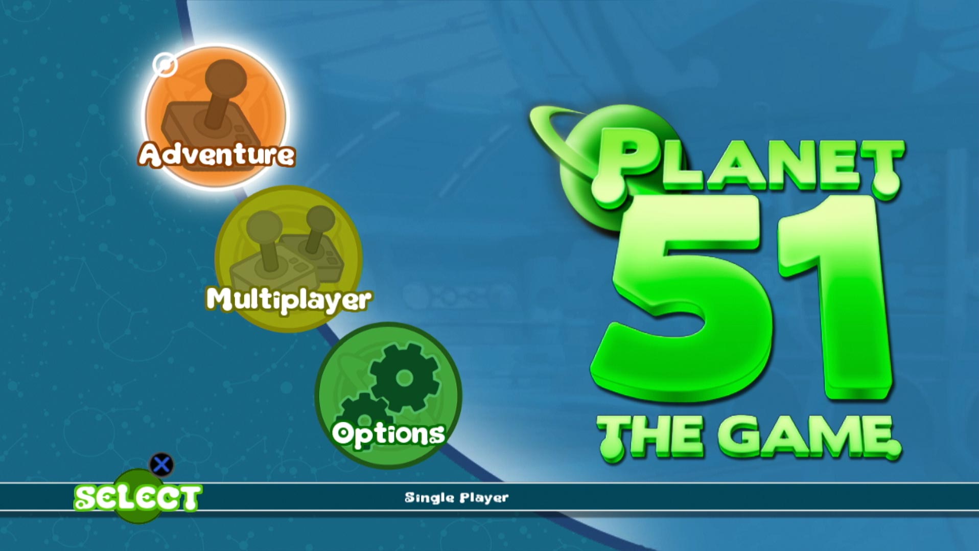 video game main menu screen