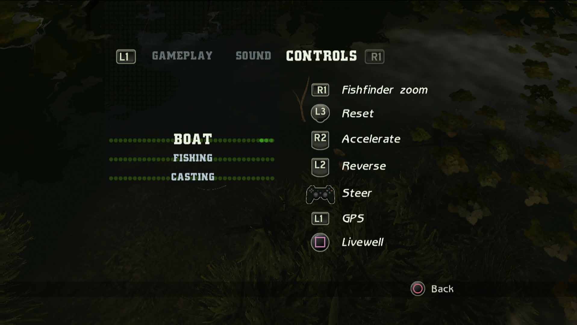 game controller button layout boat driving